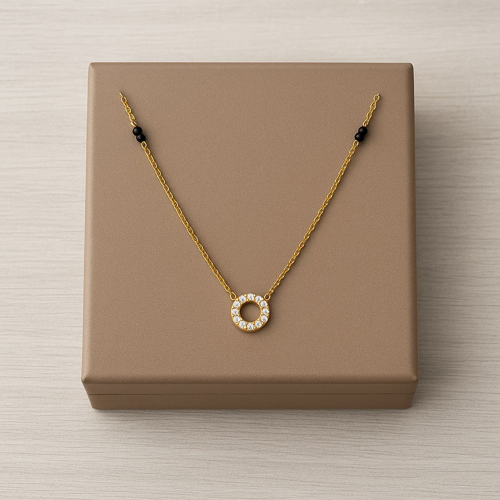 Circle Mangalsutra – Sterling Silver Gold-Plated