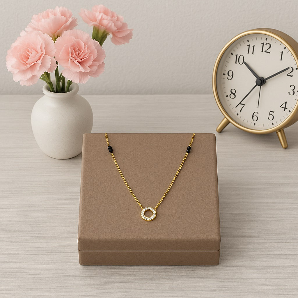 Circle Mangalsutra – Sterling Silver Gold-Plated