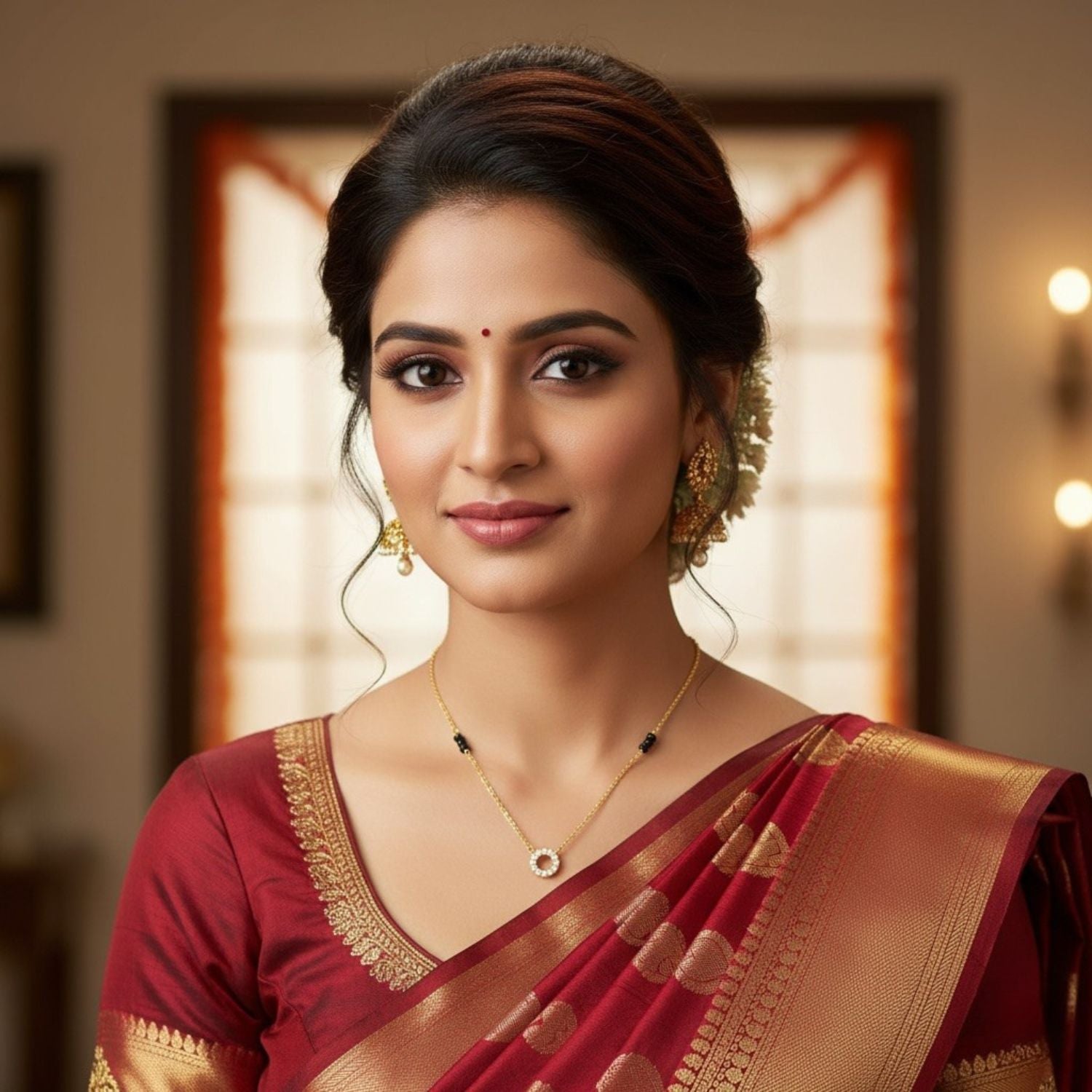 Circle Mangalsutra –  Sterling Silver Gold-Plated