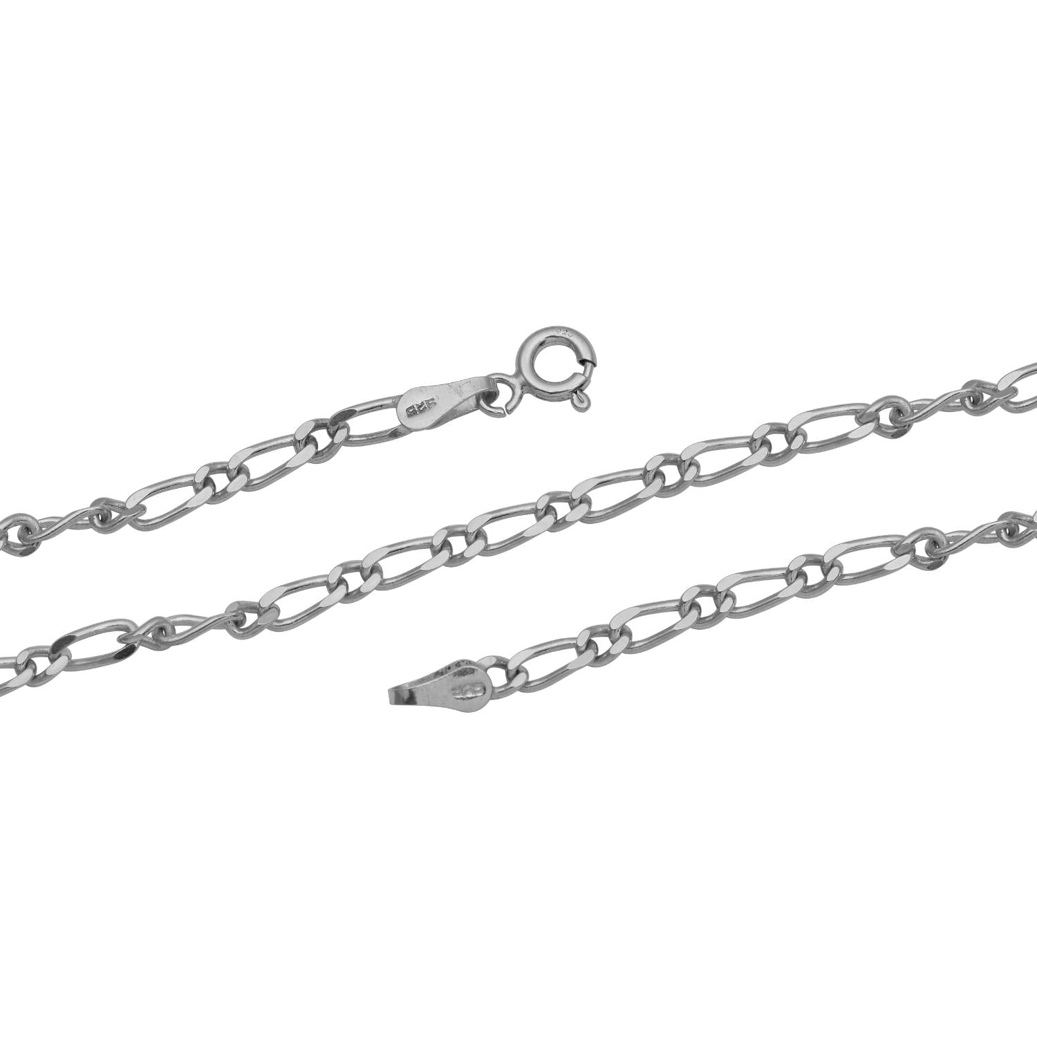 Figaro Chain Necklace - Sterling Silver