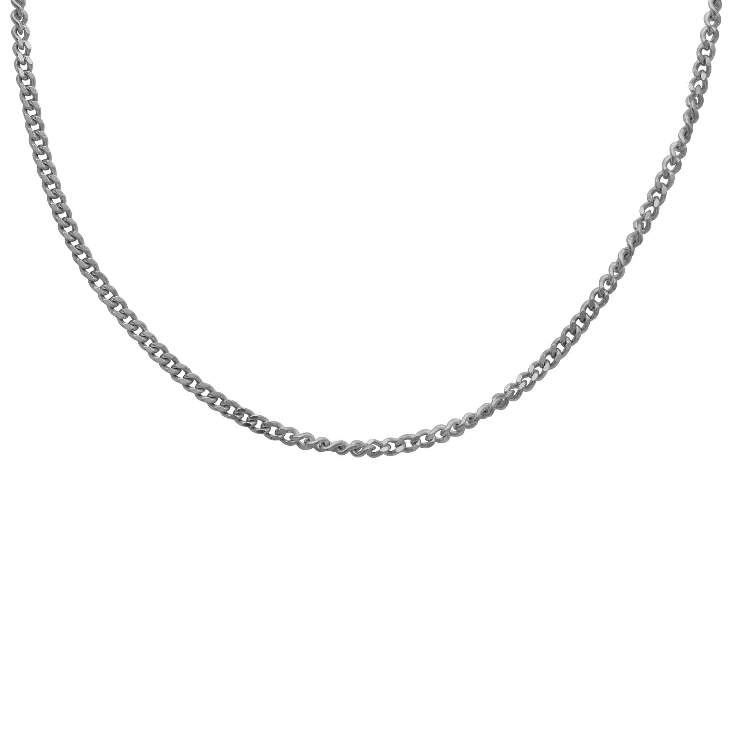 Curb Chain Necklace - Sterling Silver