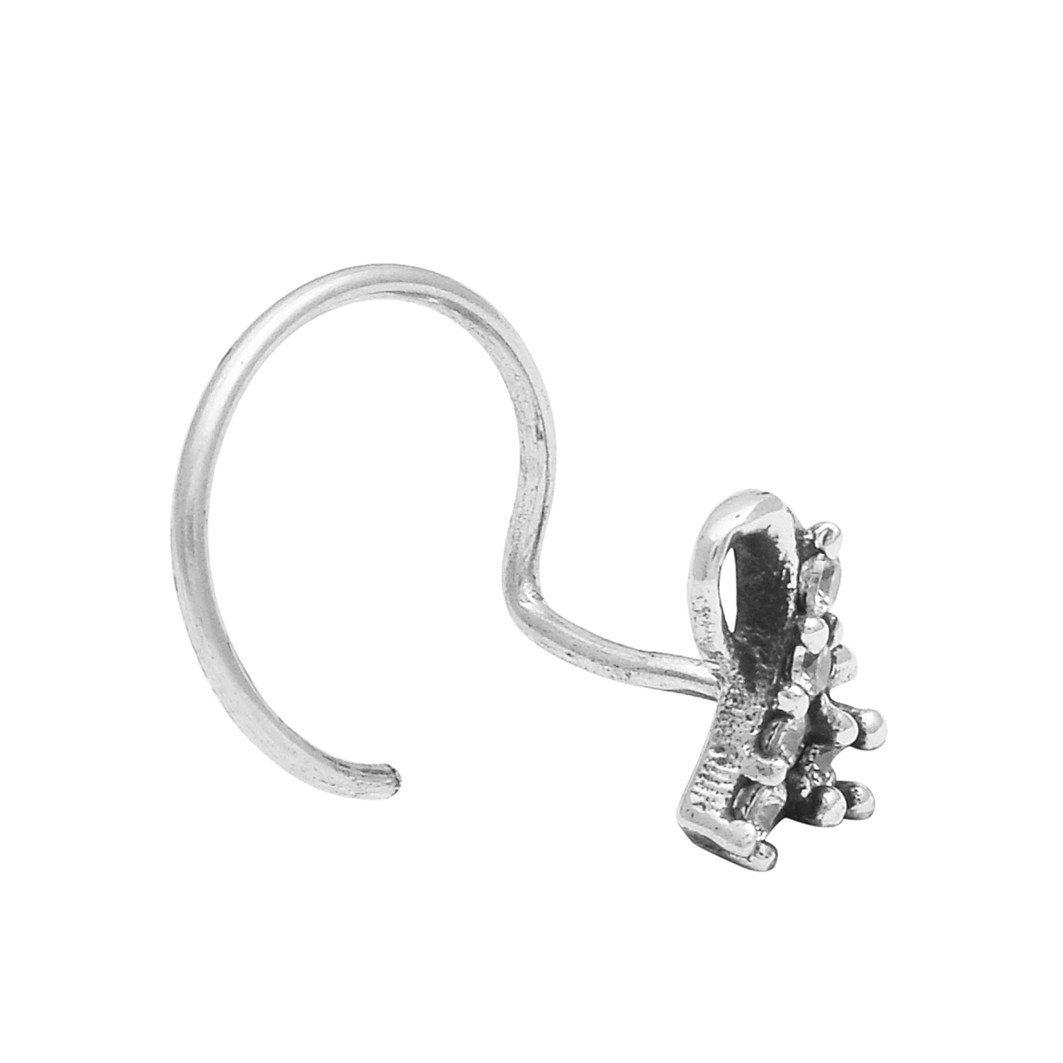 Oxidized Ribbon Nose Pin - Sterling Silver