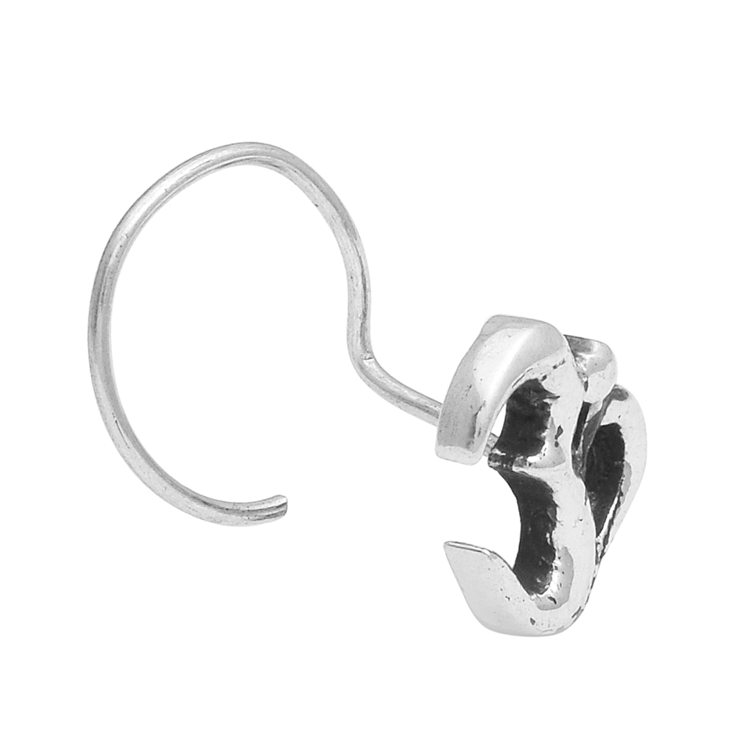 Om Oxidized Hindu Spiritual Design Nose Pin - Sterling Silver