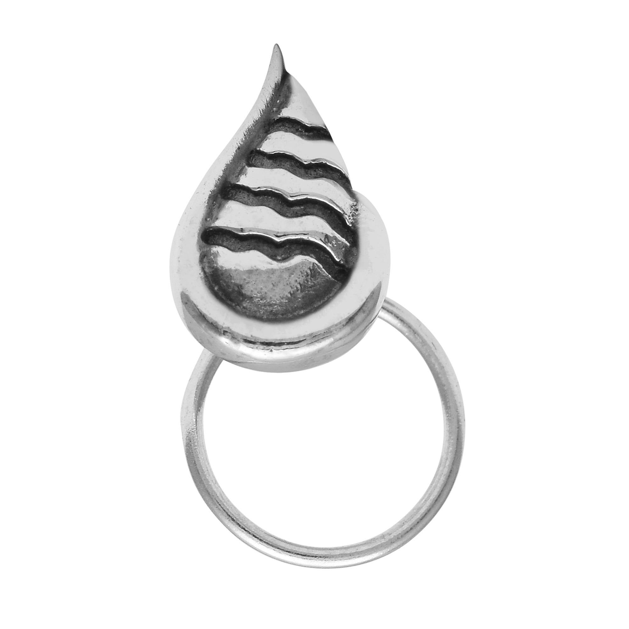 Leaf Wave Design Nose Pin - Sterling Silver