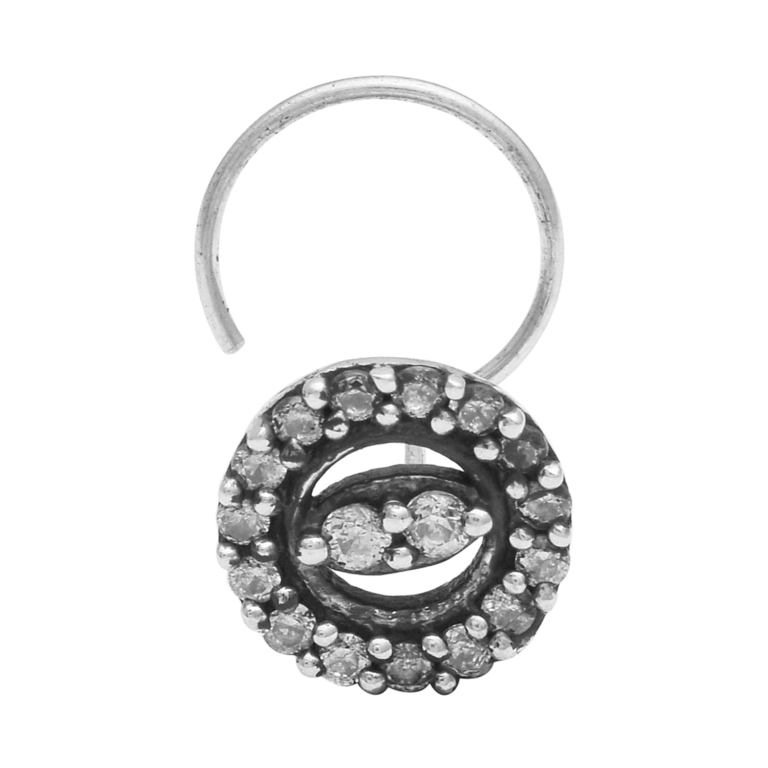 Studded Round Nose Pin- Sterling Silver