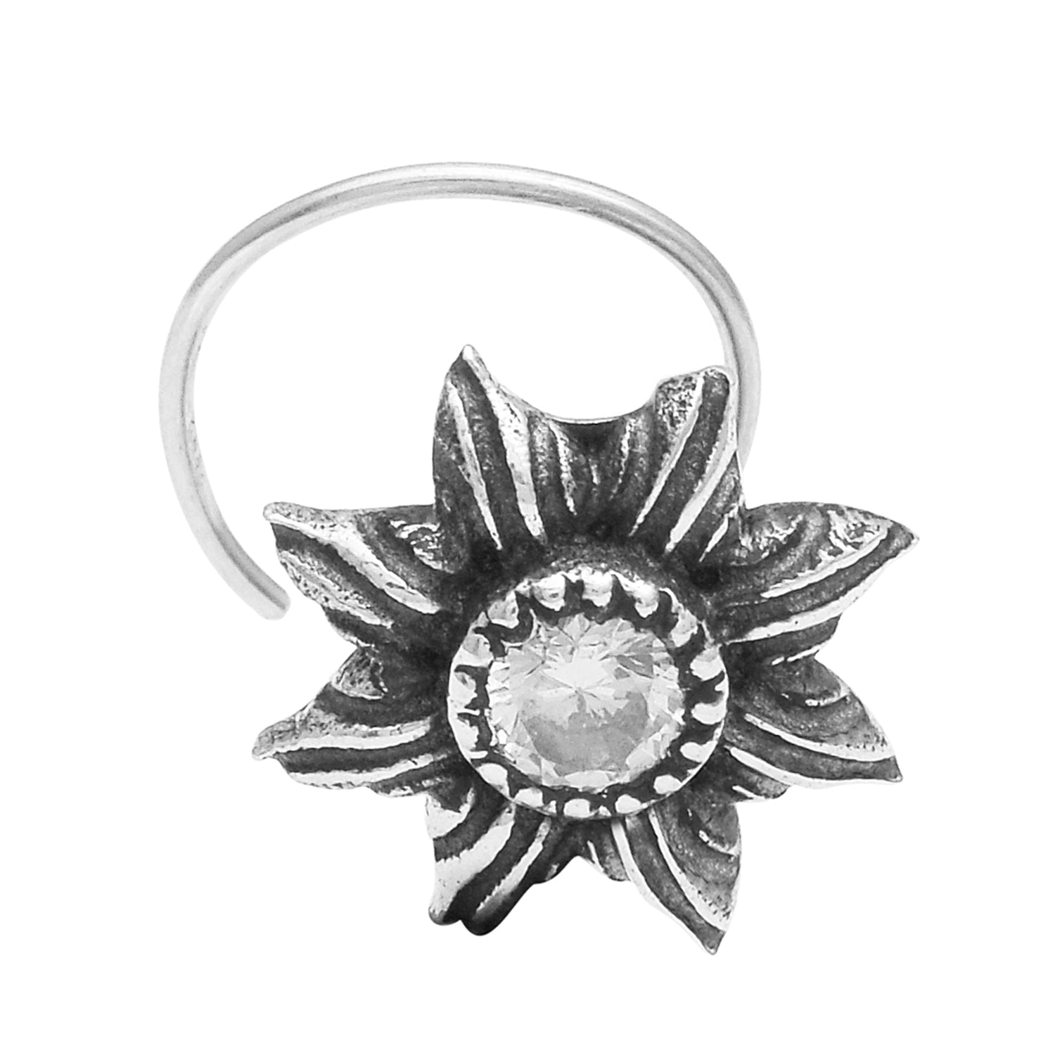 Sunflower Nose Pin - Sterling Silver