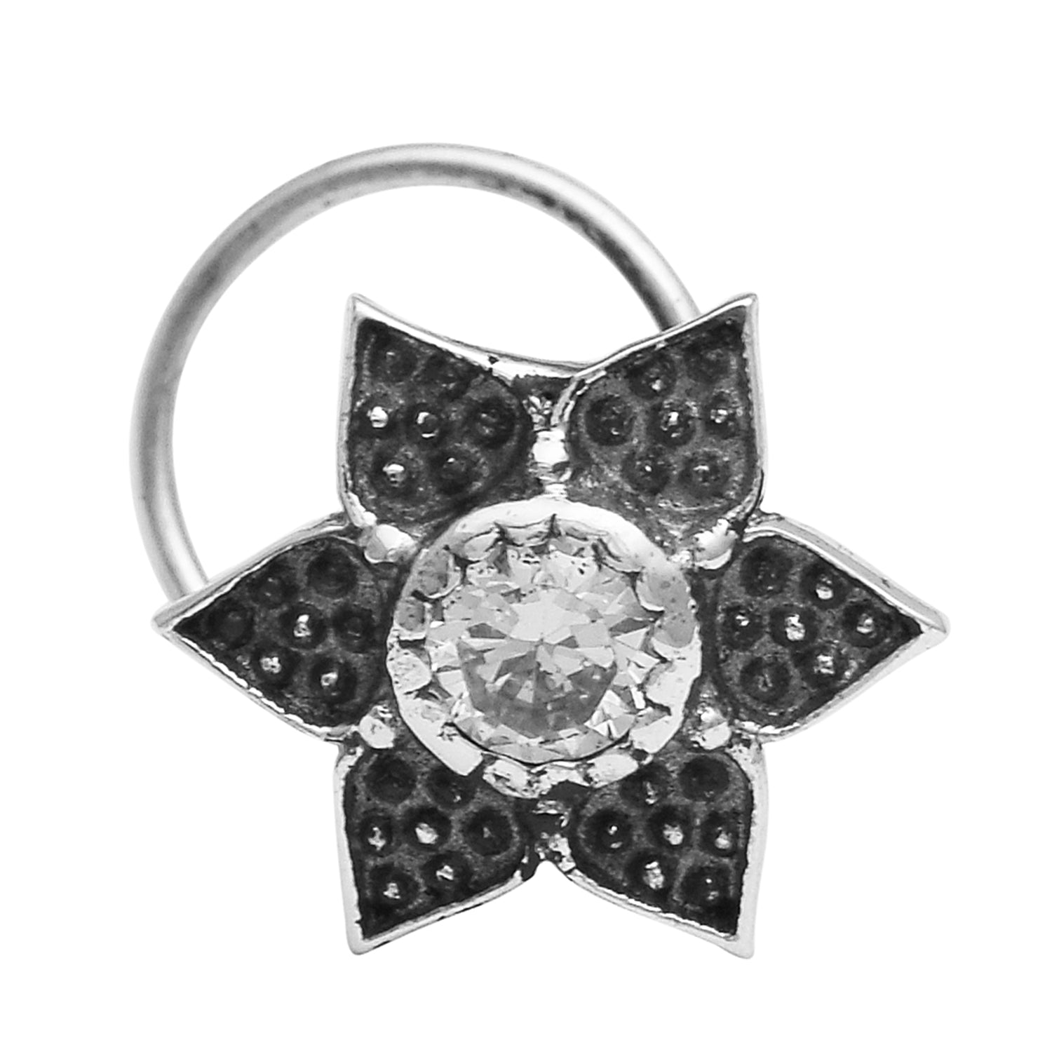 Swirl Design Nose Pin - Sterling Silver