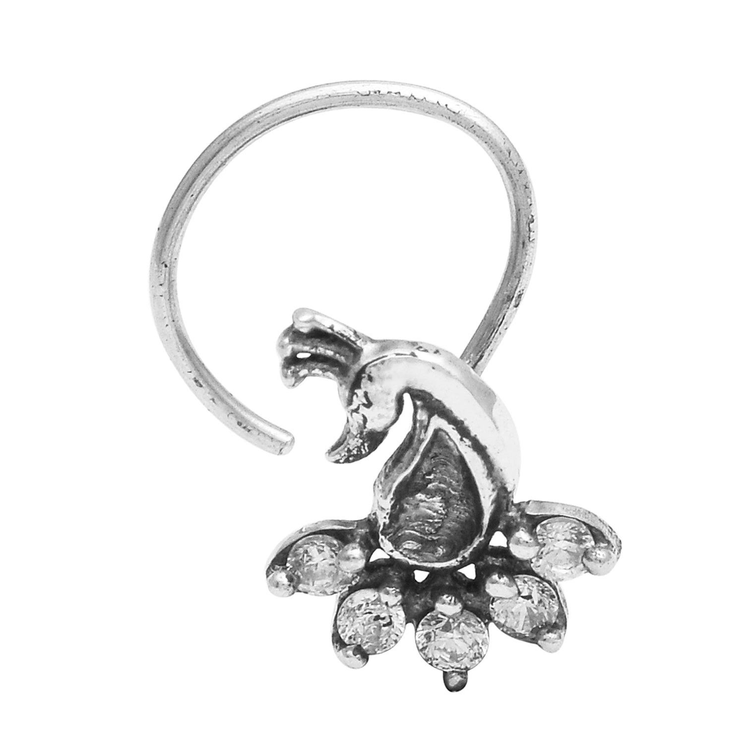 Paisley Floral Nose Pin - Sterling Silver