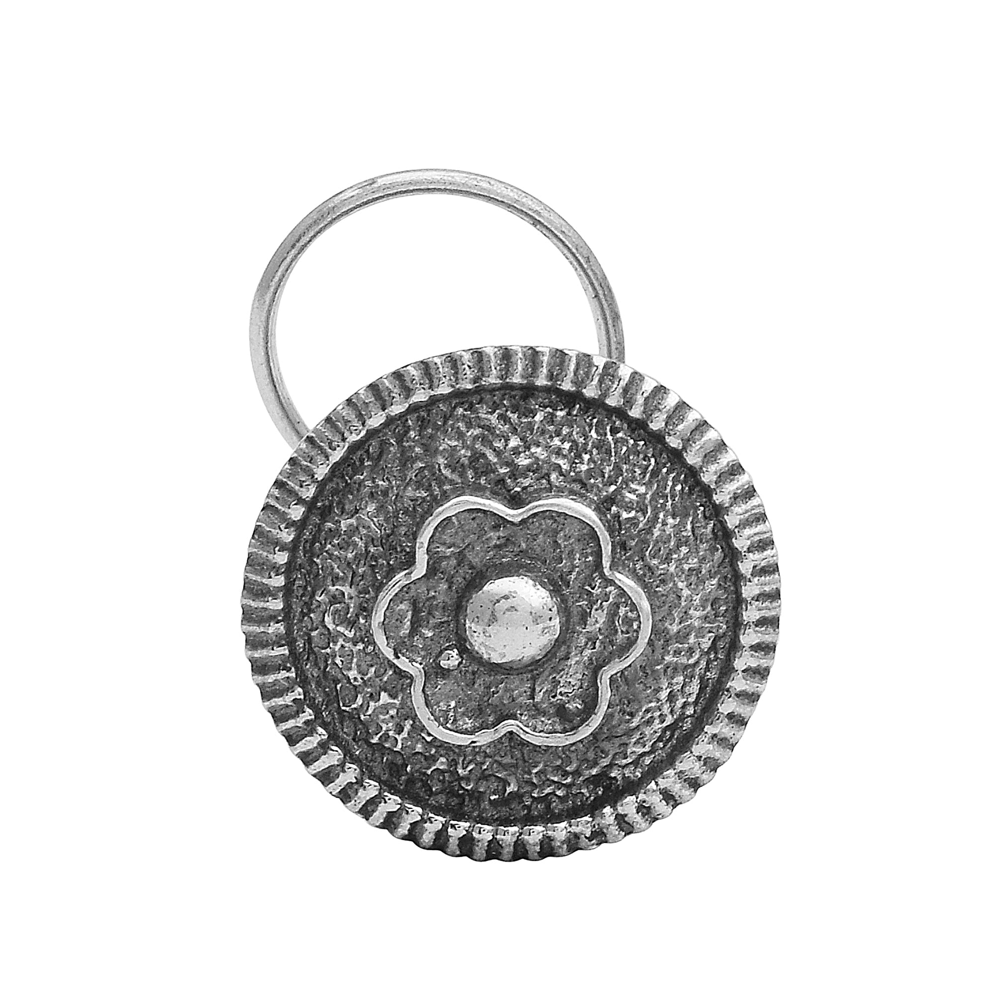 Oxidized Floral Nose Pin - Sterling Silver