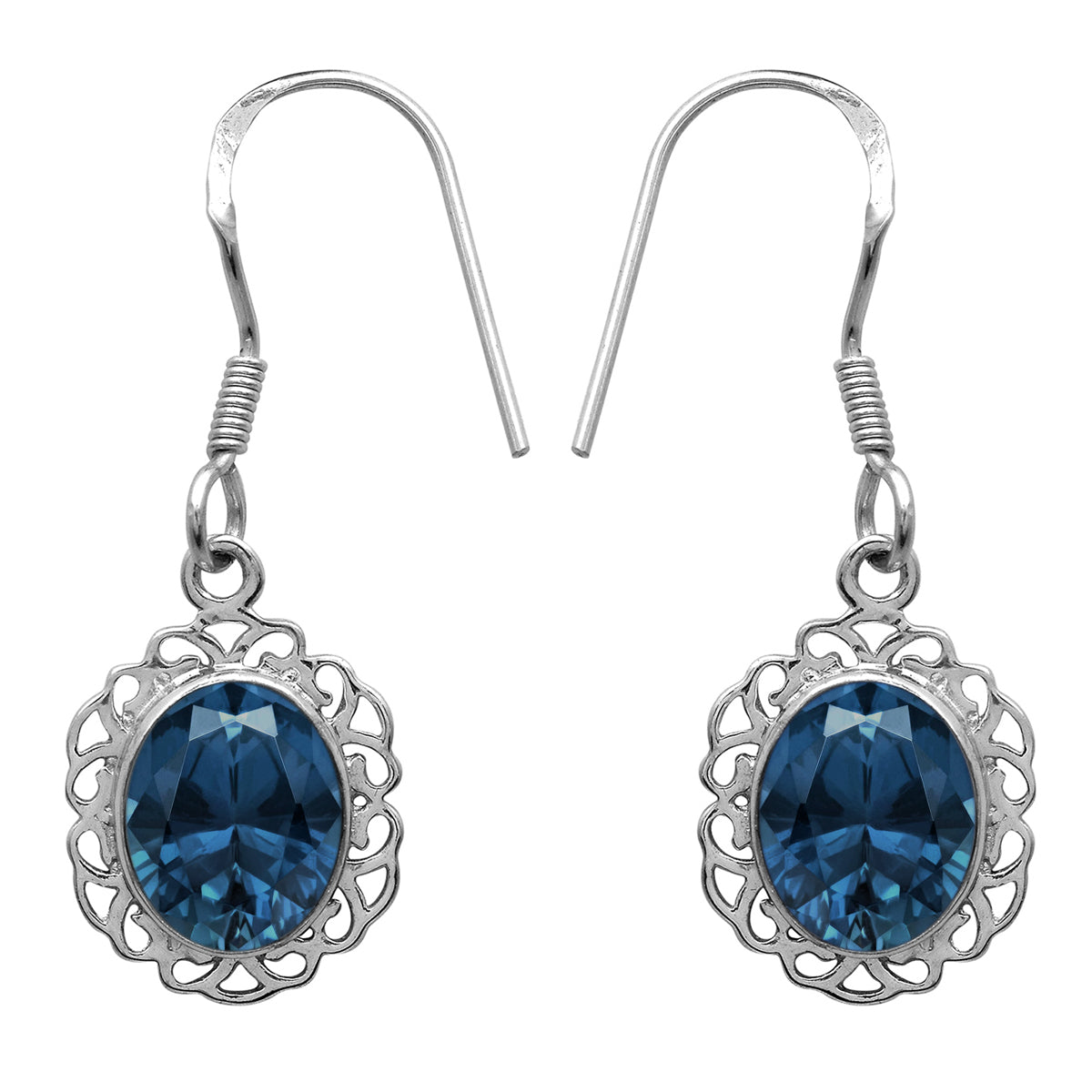 Orecchini in argento sterling 925 con pietre preziose multiple