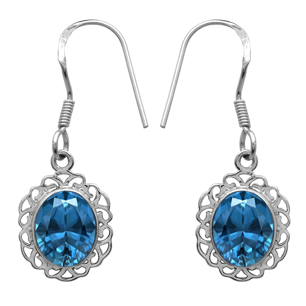 Orecchini in argento sterling 925 con pietre preziose multiple