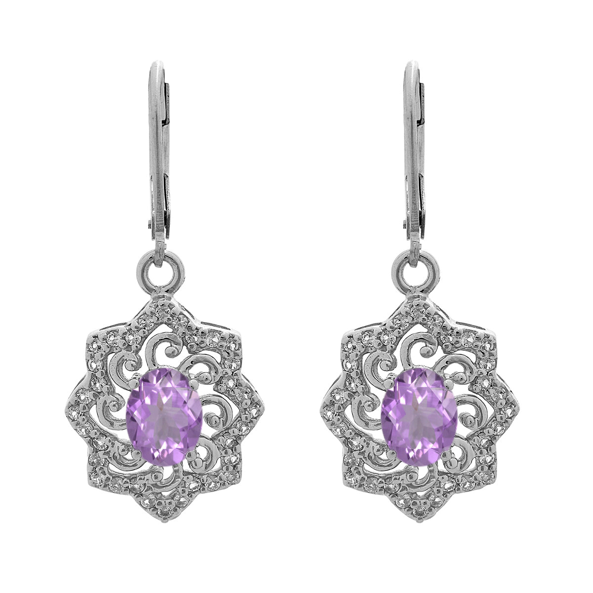 925 Sterling Silver Multi Gemstone Filigree Earring