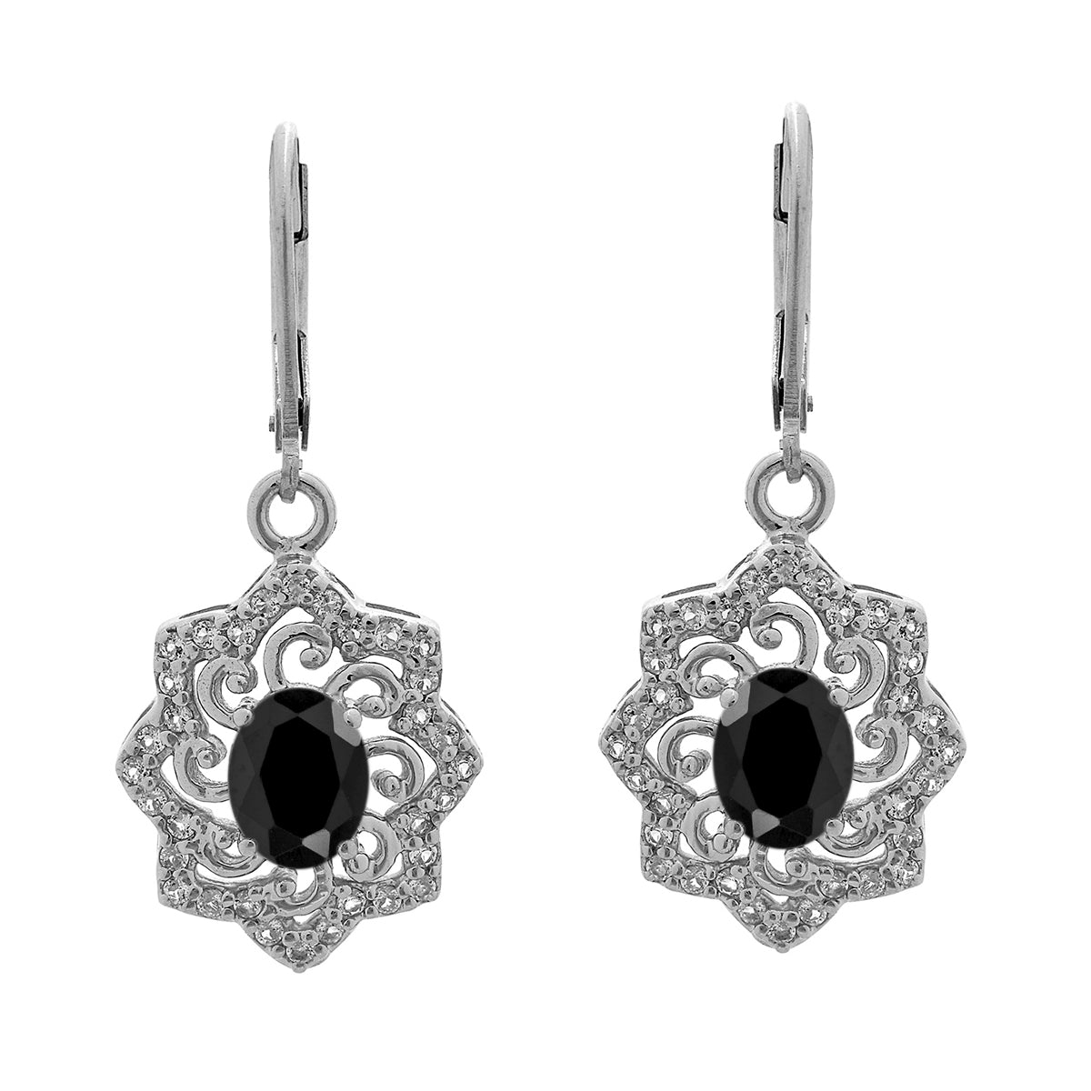 925 Sterling Silver Multi Gemstone Filigree Earring