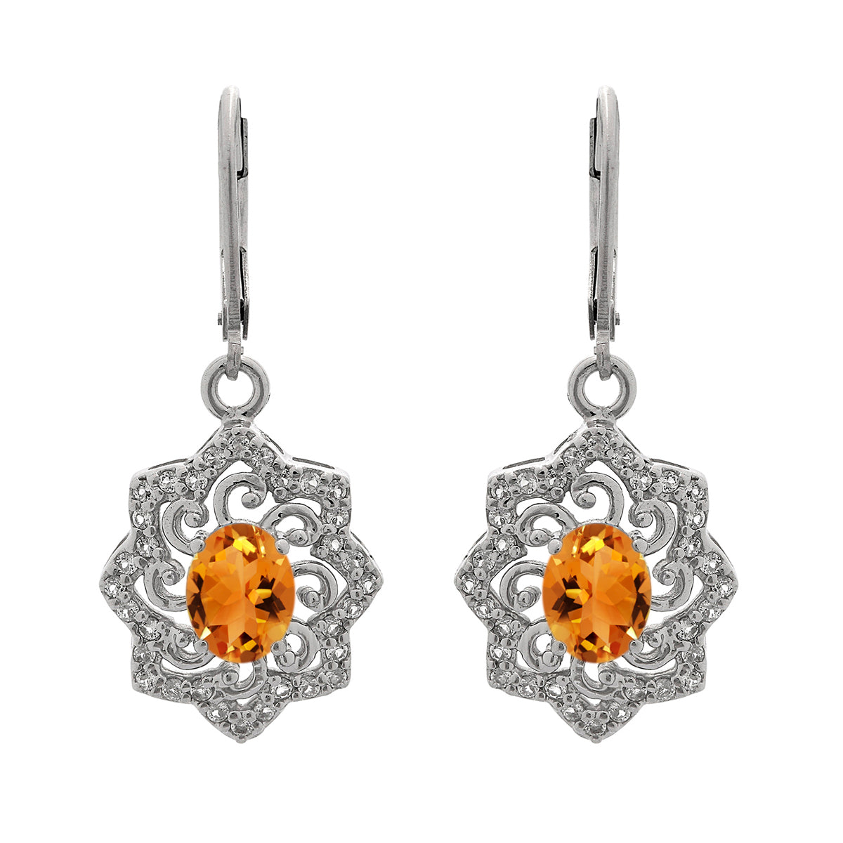 925 Sterling Silver Multi Gemstone Filigree Earring