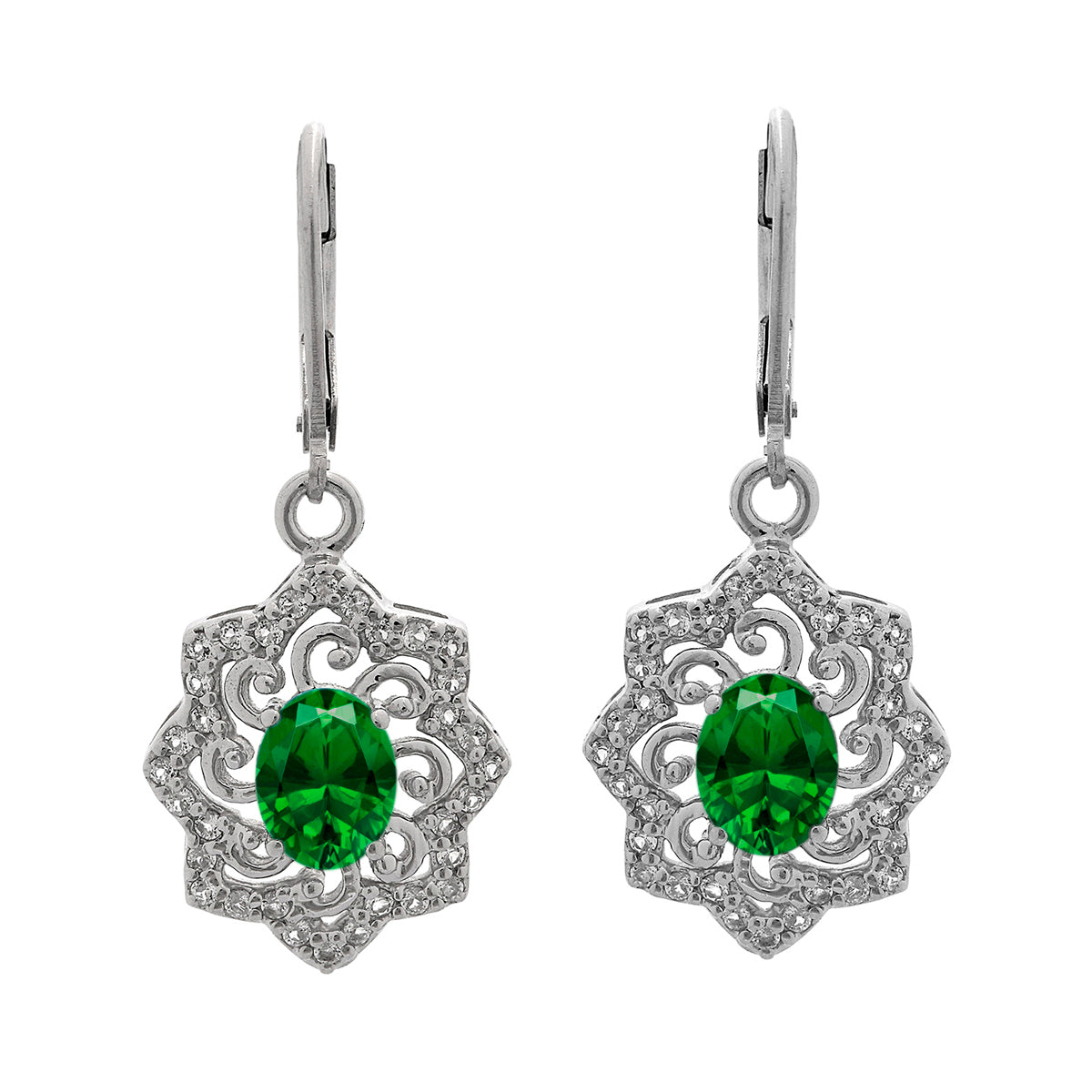 925 Sterling Silver Multi Gemstone Filigree Earring