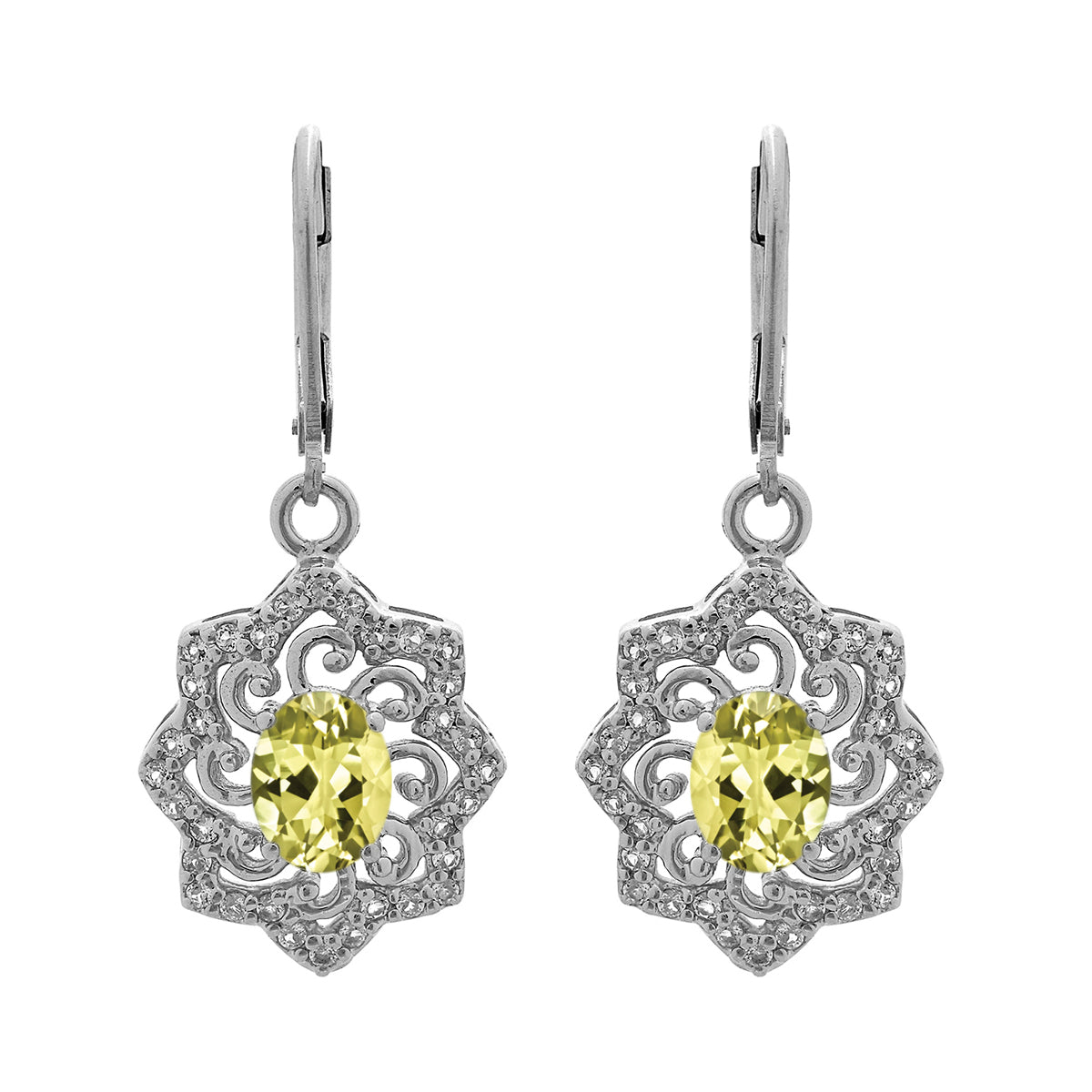 925 Sterling Silver Multi Gemstone Filigree Earring