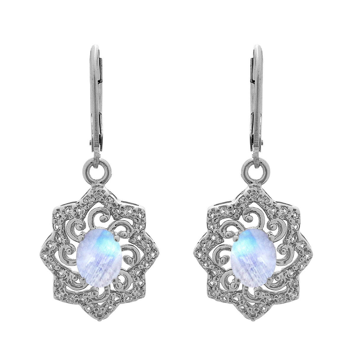 925 Sterling Silver Multi Gemstone Filigree Earring