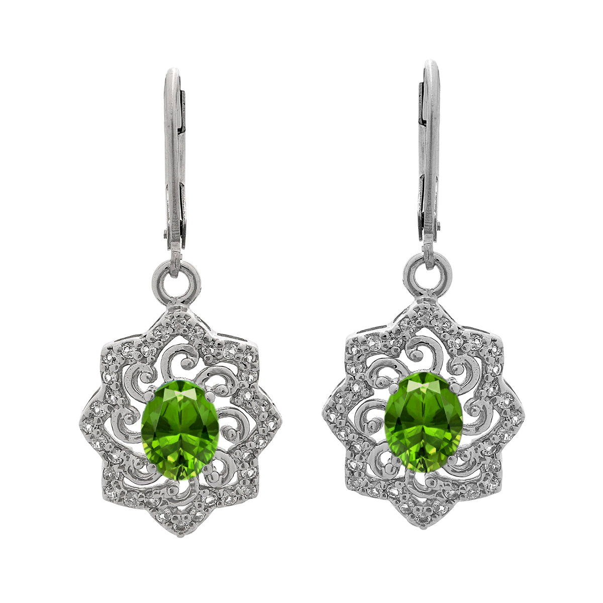925 Sterling Silver Multi Gemstone Filigree Earring