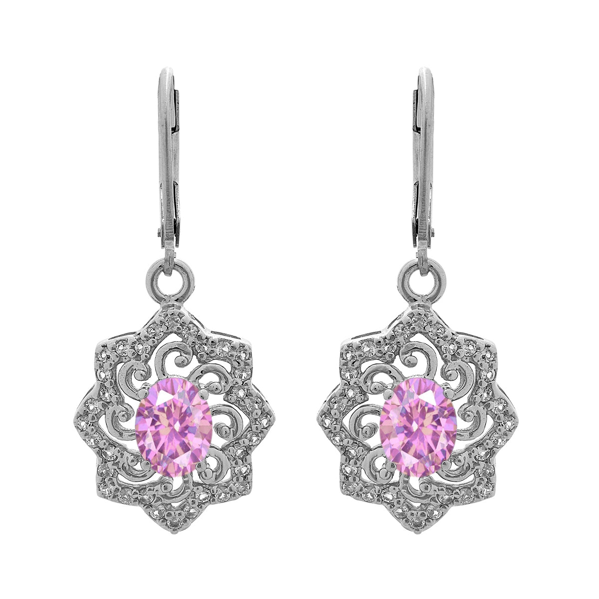 925 Sterling Silver Multi Gemstone Filigree Earring