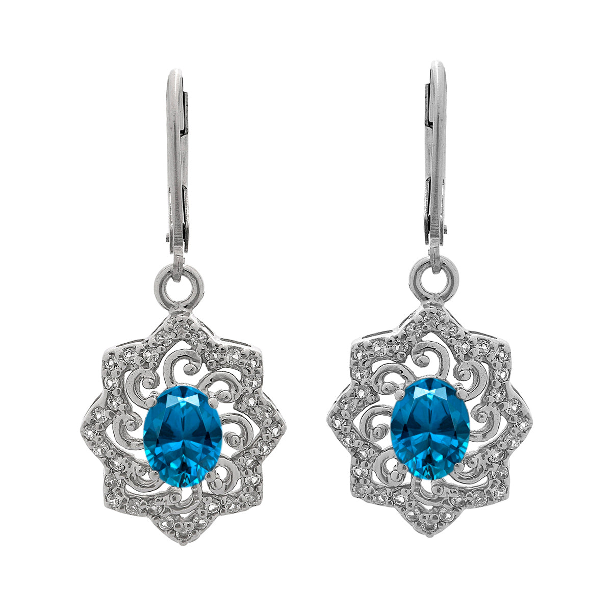 925 Sterling Silver Multi Gemstone Filigree Earring