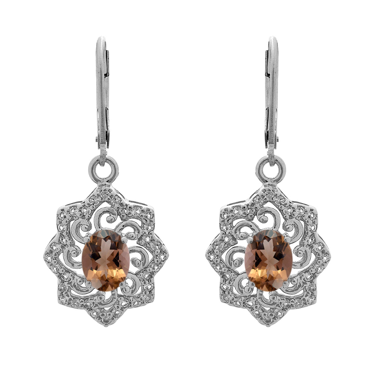 925 Sterling Silver Multi Gemstone Filigree Earring