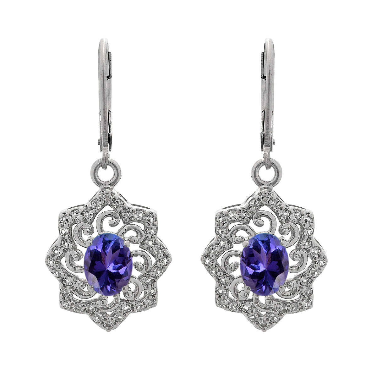 925 Sterling Silver Multi Gemstone Filigree Earring
