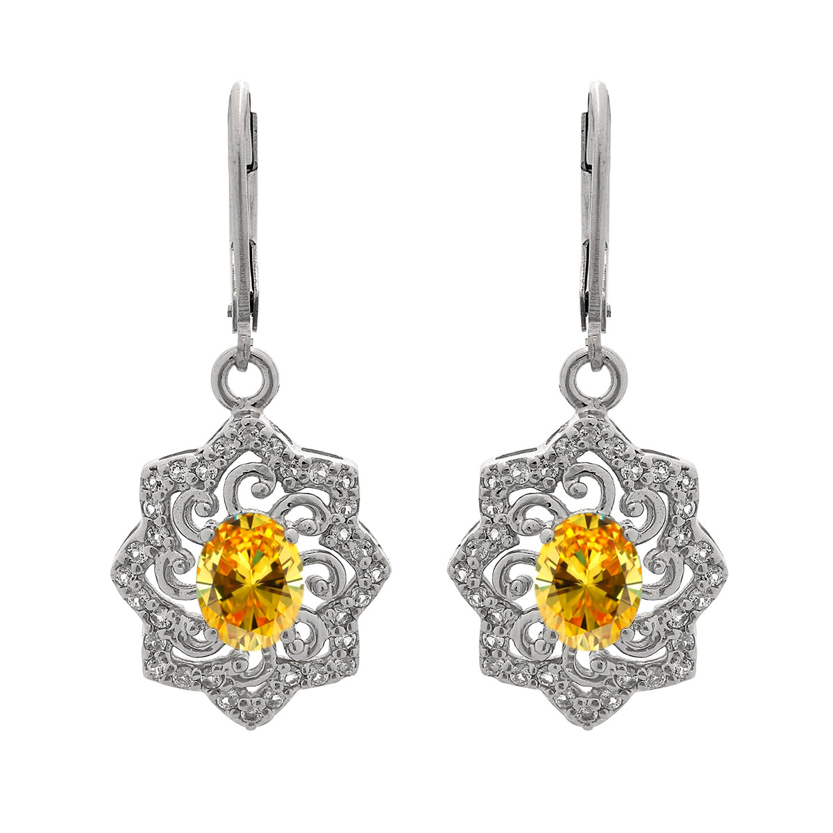 925 Sterling Silver Multi Gemstone Filigree Earring