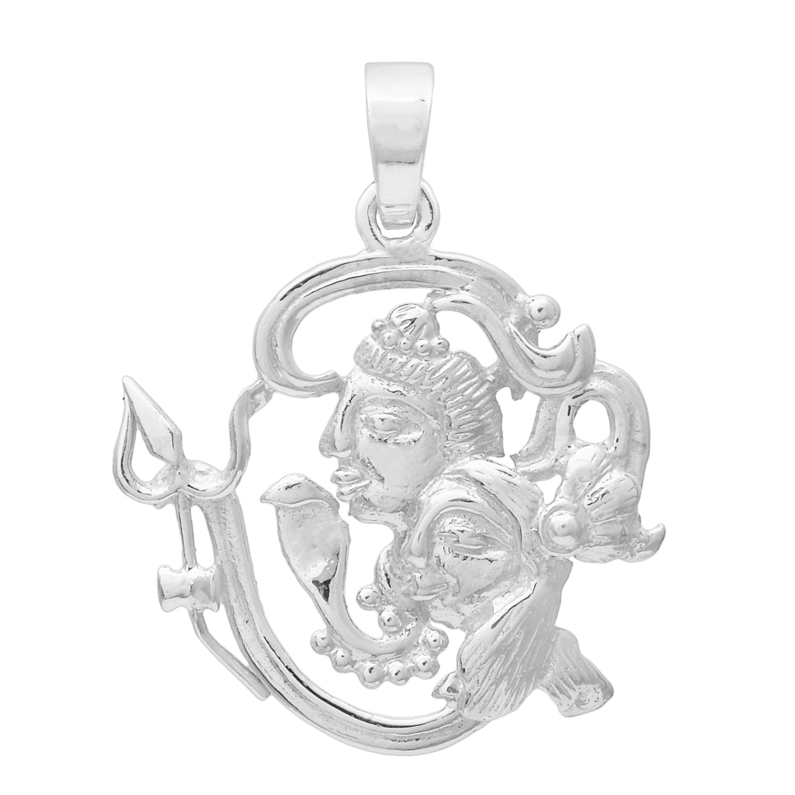 Silver Shiva Om Pendant - Sterling Silver