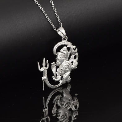 Indian Traditional Handmade 925 Sterling Silver Religious Shiva Om God Pendant Handmade Jewelry