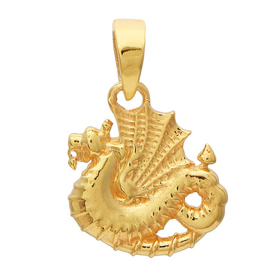 Traditional 925 Sterling Silver Gold Vermeil Dragon Pendant