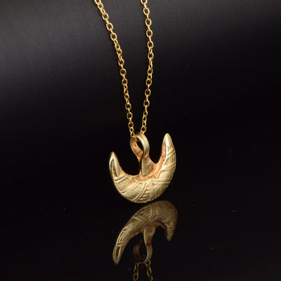 Gold Moon Necklace 925 Sterling Silver Gold Vermeil Crescent Half Moon Pendant Jewelry