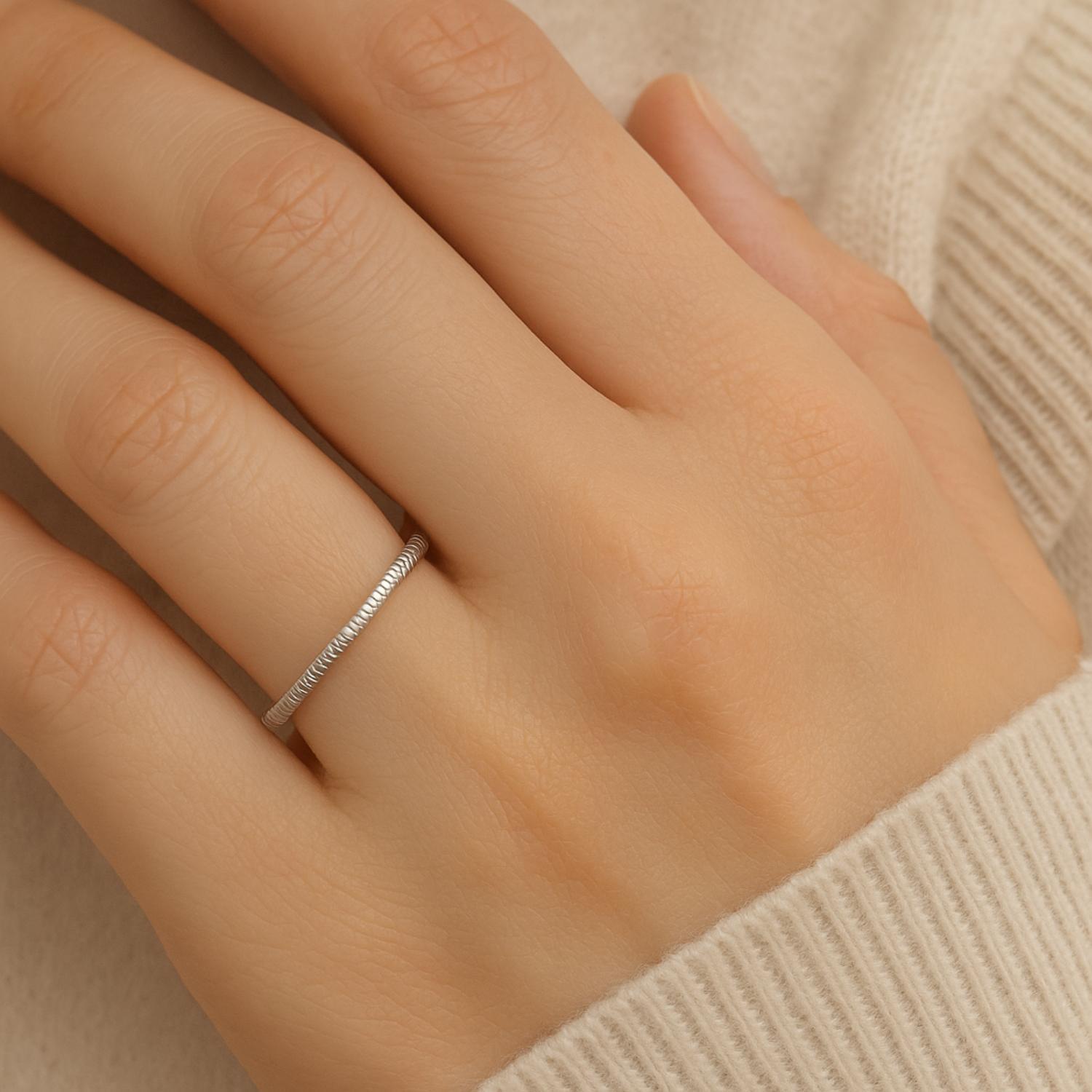 Stacking Ring Minimalist Band Design - Sterling Silver