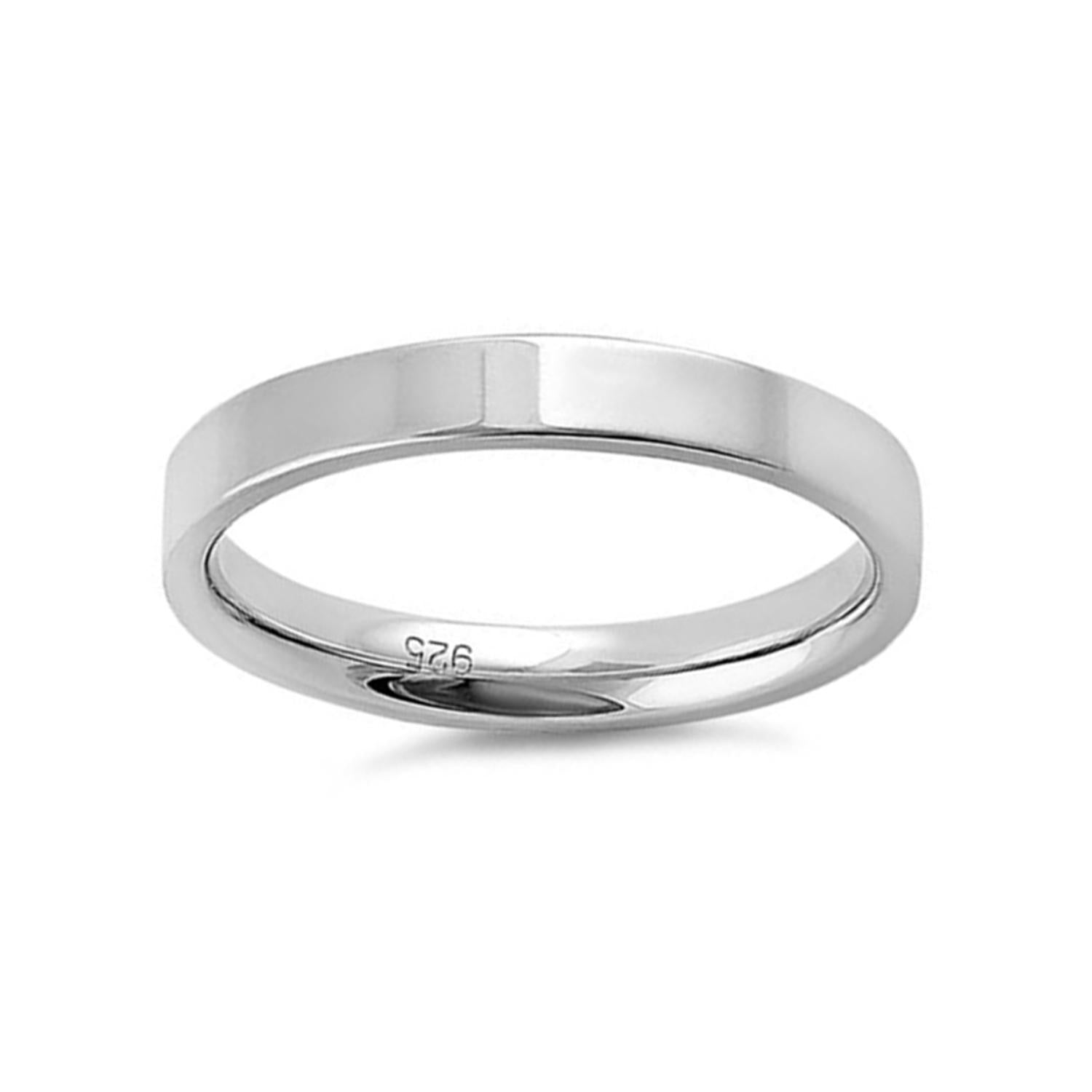 Anello in argento sterling 925 con fascia impilabile da 3 mm