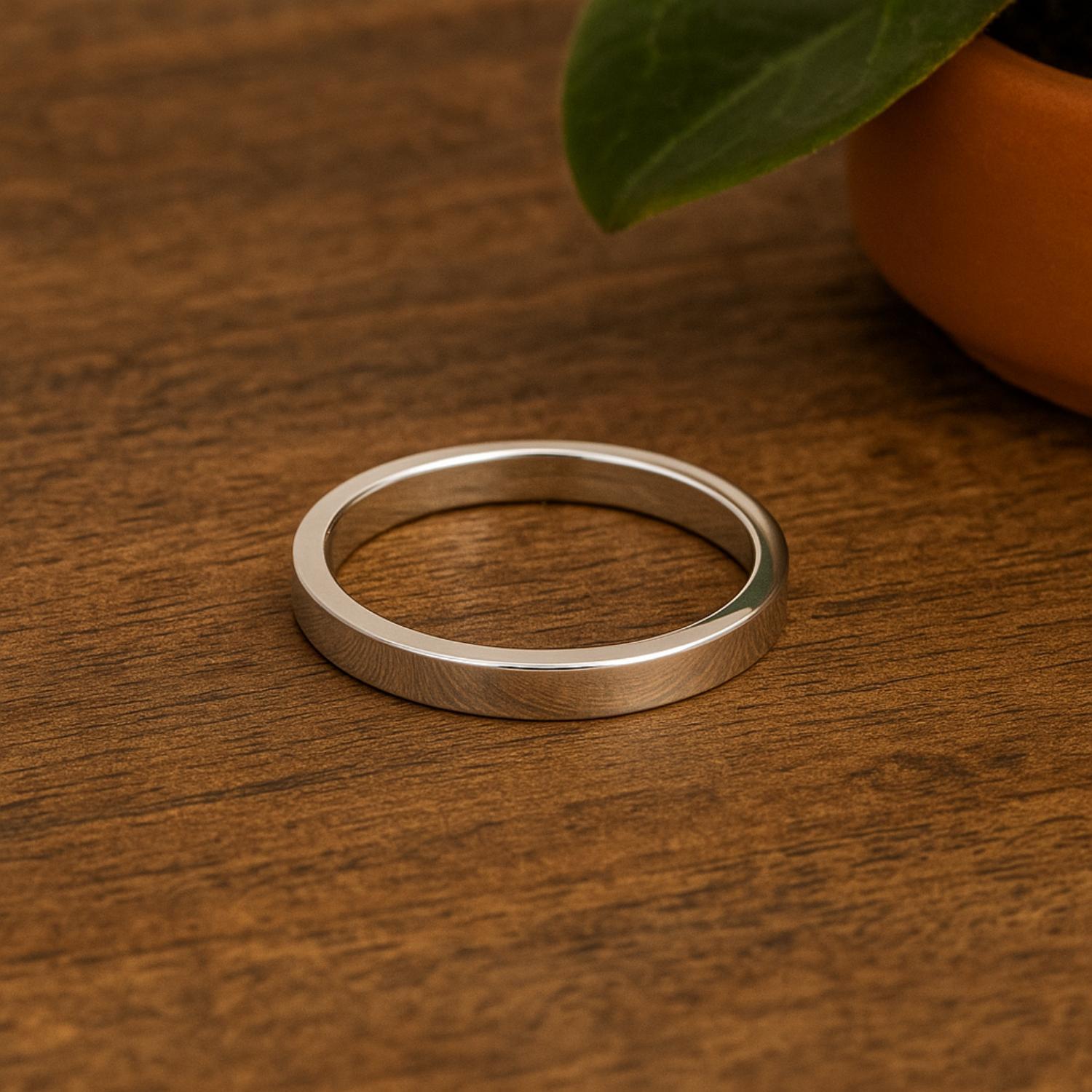 Anello in argento sterling 925 con fascia impilabile da 3 mm