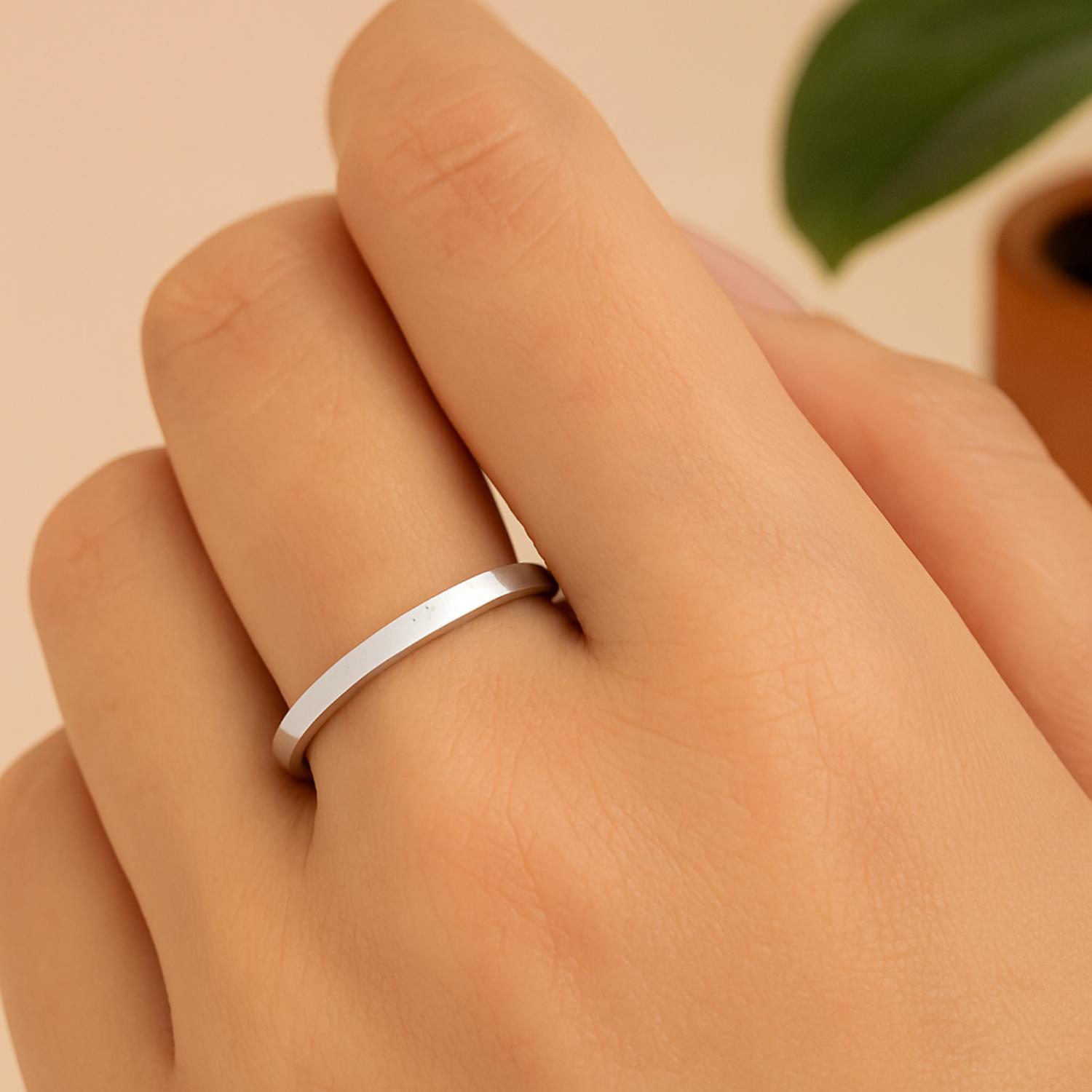 Anello in argento sterling 925 con fascia impilabile da 3 mm