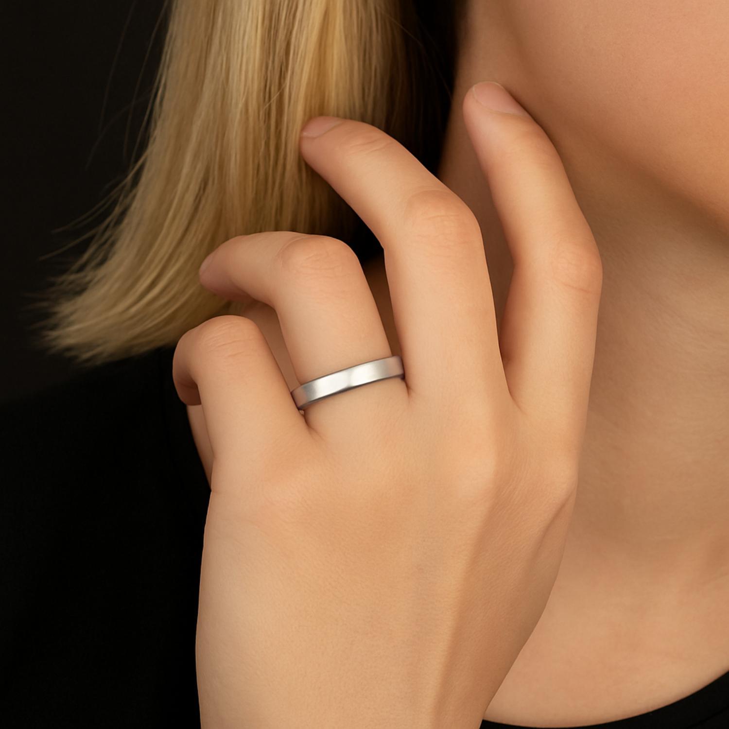 Anello in argento sterling 925 con fascia impilabile da 5 mm
