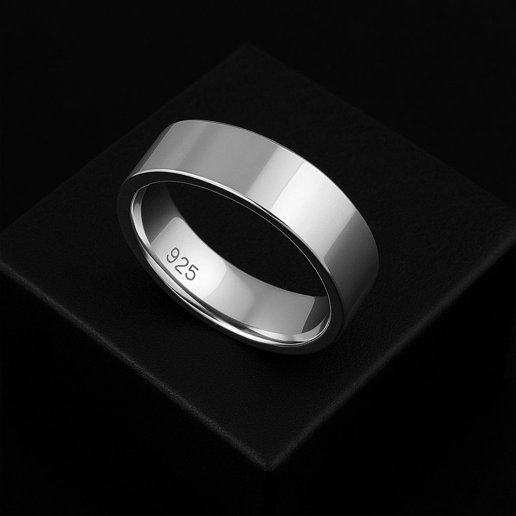 Anello in argento sterling 925 con fascia impilabile da 6 mm