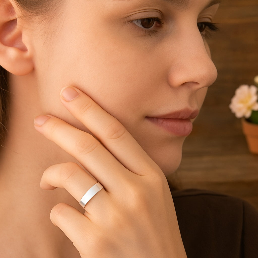 Anello in argento sterling 925 con fascia impilabile da 6 mm
