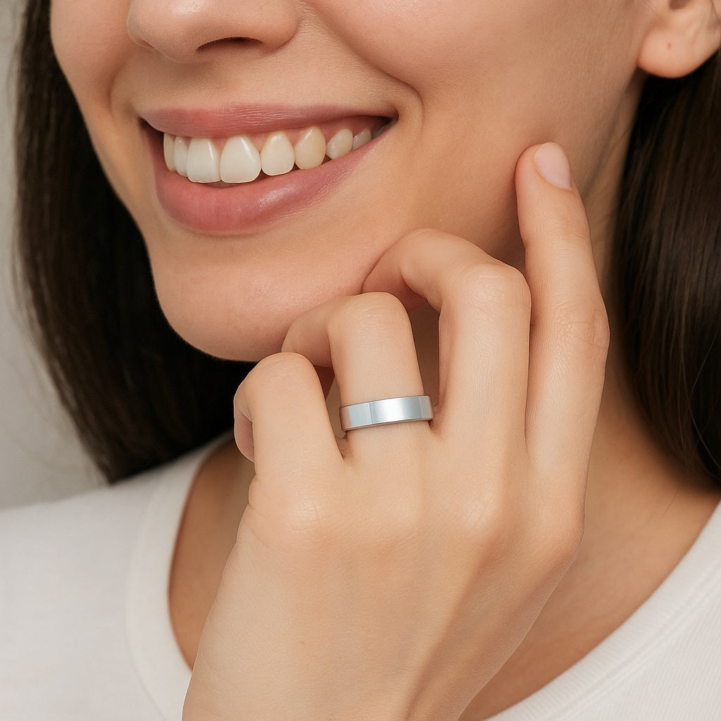 Anello in argento sterling 925 con fascia impilabile da 6 mm