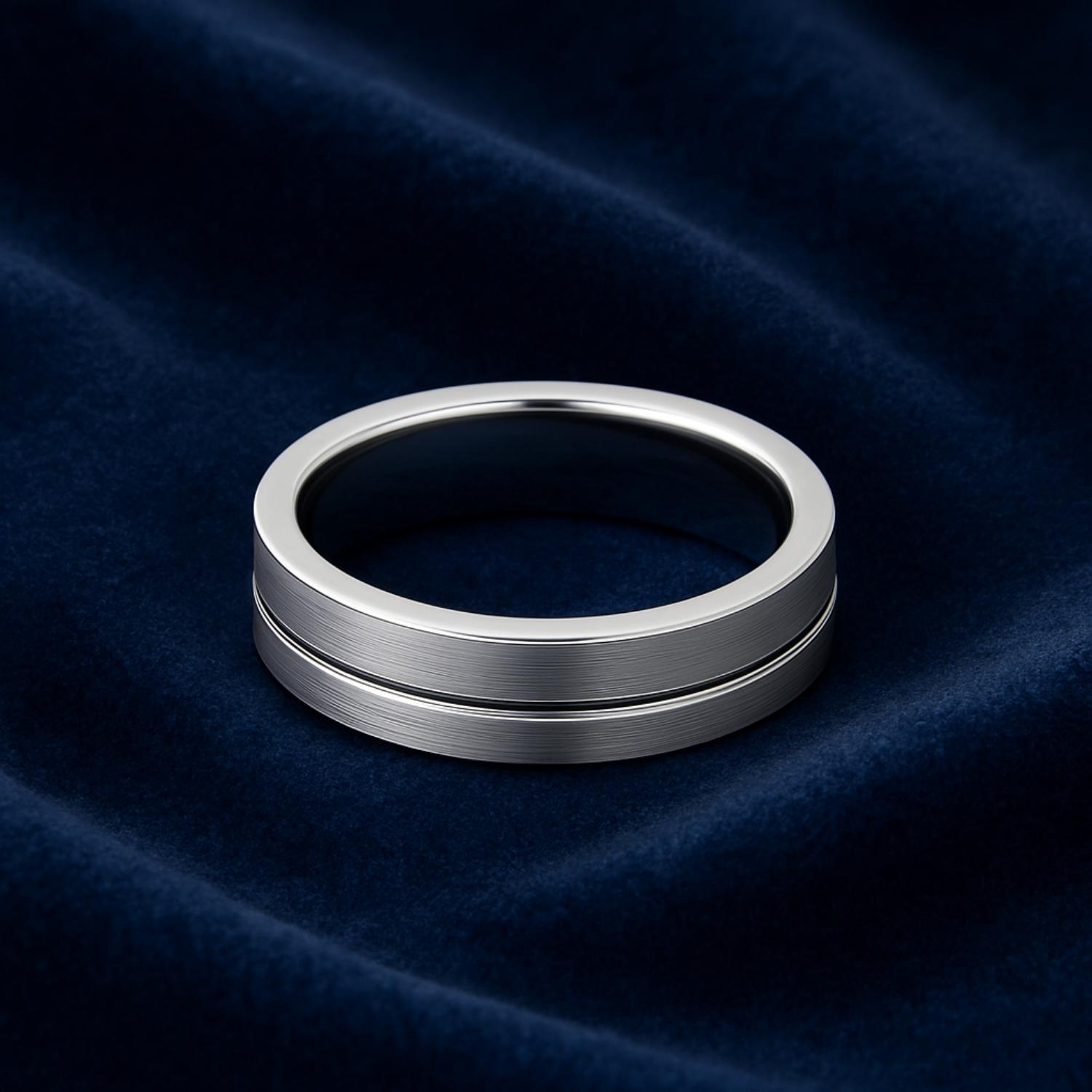 Anello in argento sterling 925 con fascia impilabile doppia da 2 mm