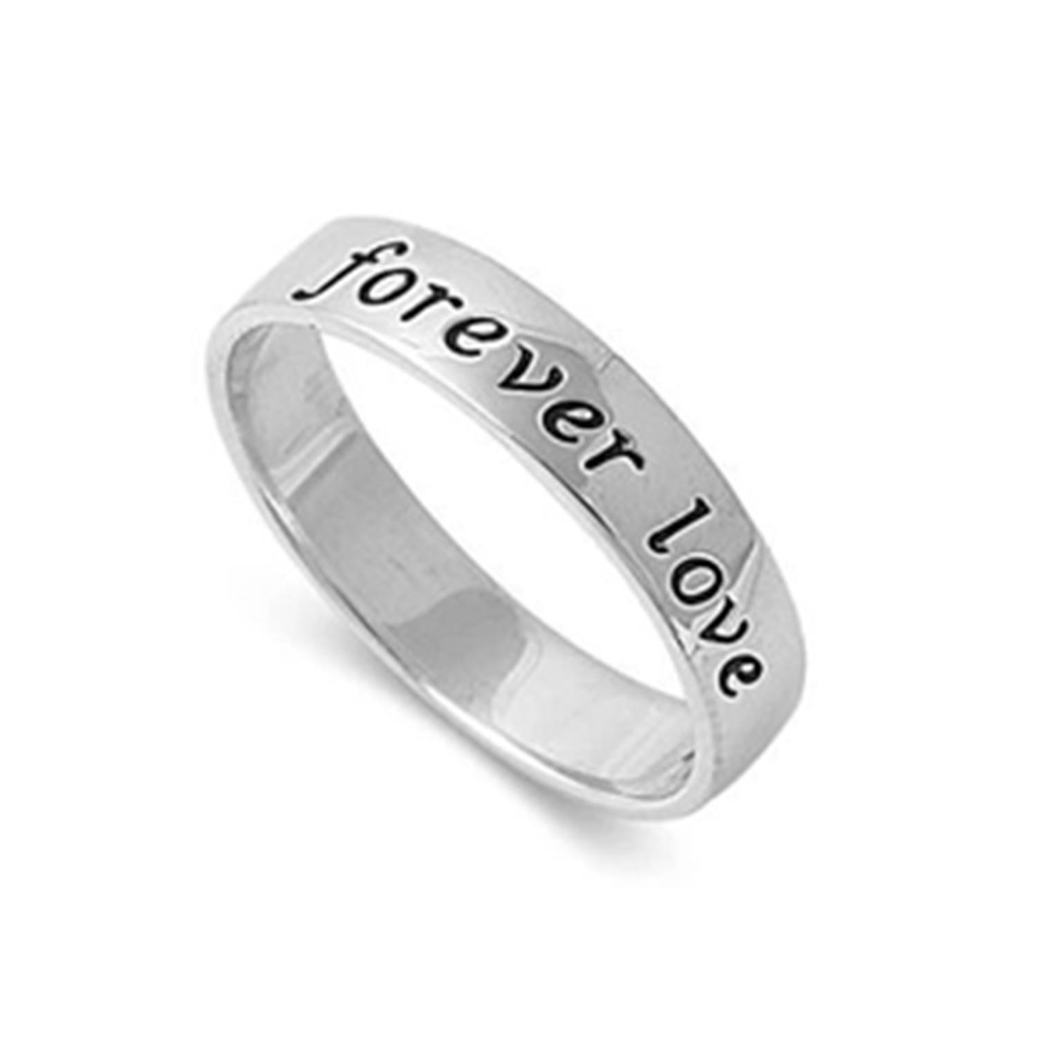 3 MM Band Stackable Forever Love 925 Sterling Silver Ring