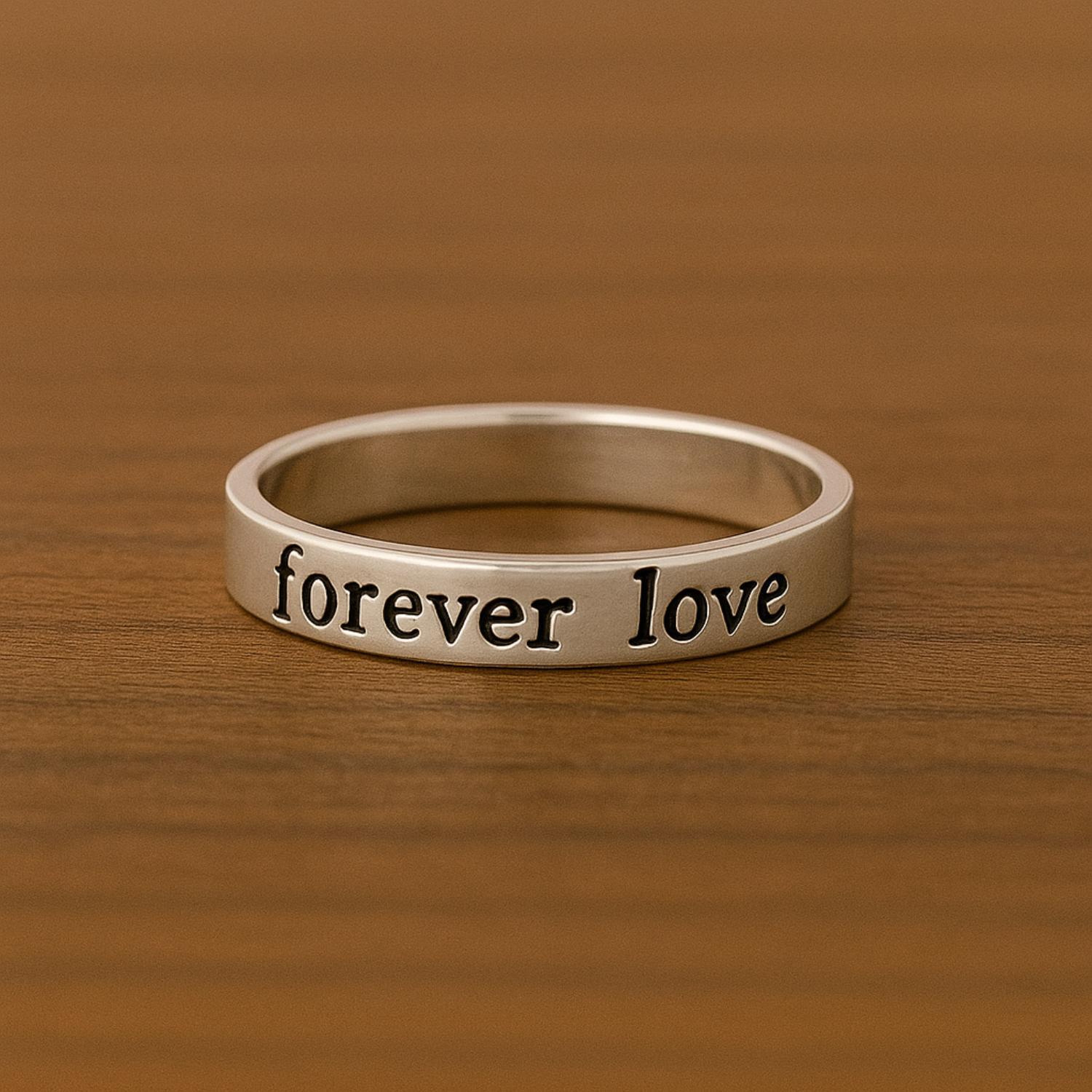 3 MM Band Stackable Forever Love 925 Sterling Silver Ring
