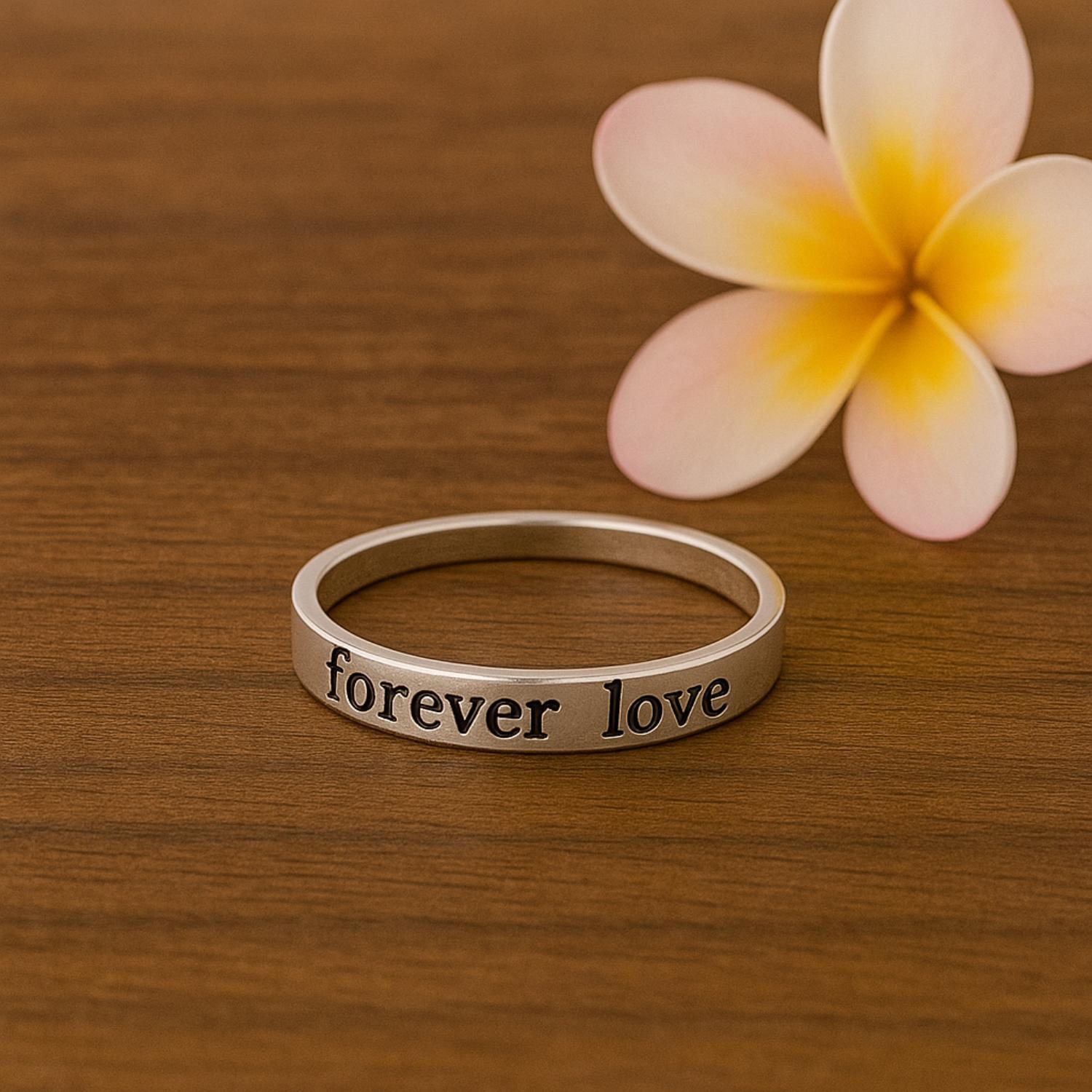 3 MM Band Stackable Forever Love 925 Sterling Silver Ring