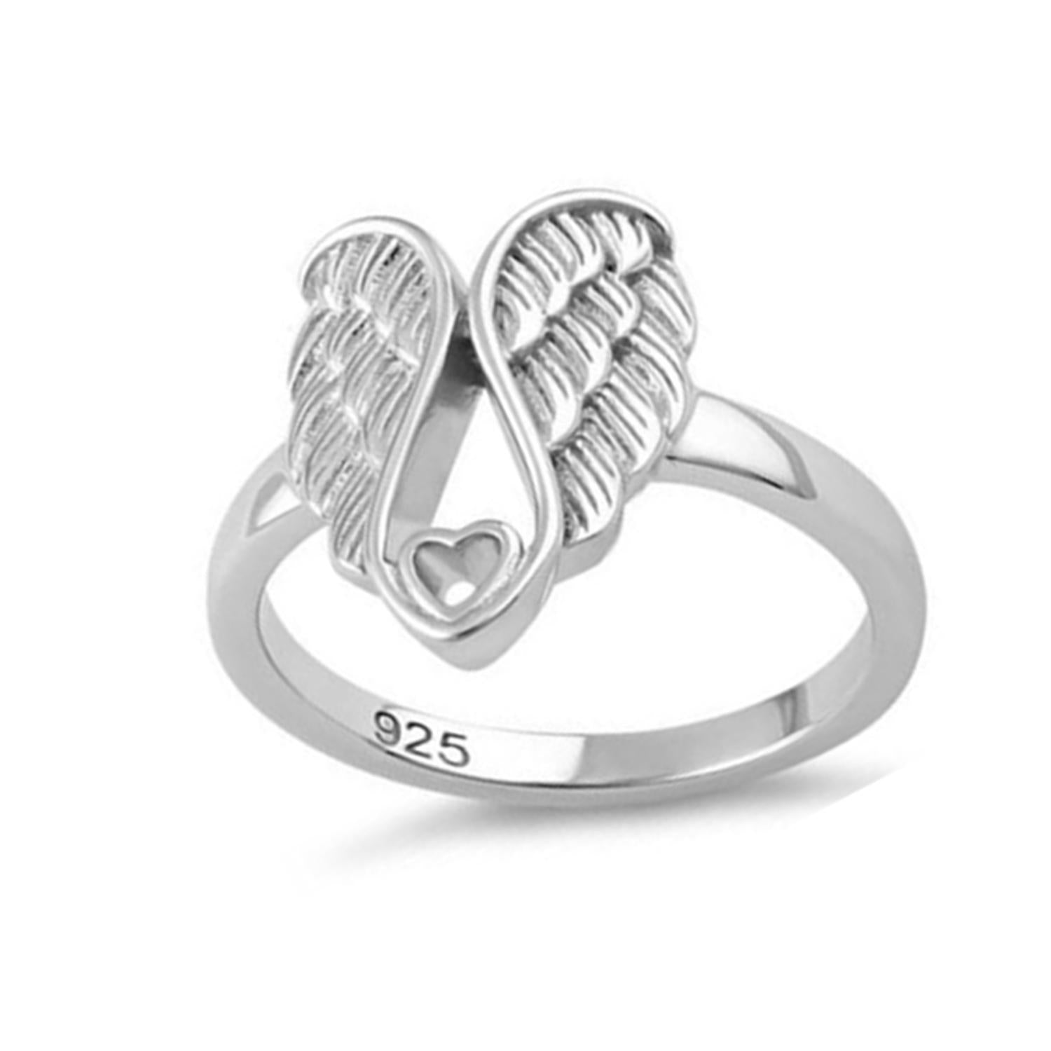 Infinity Angel Wing Ring - Sterling Silver