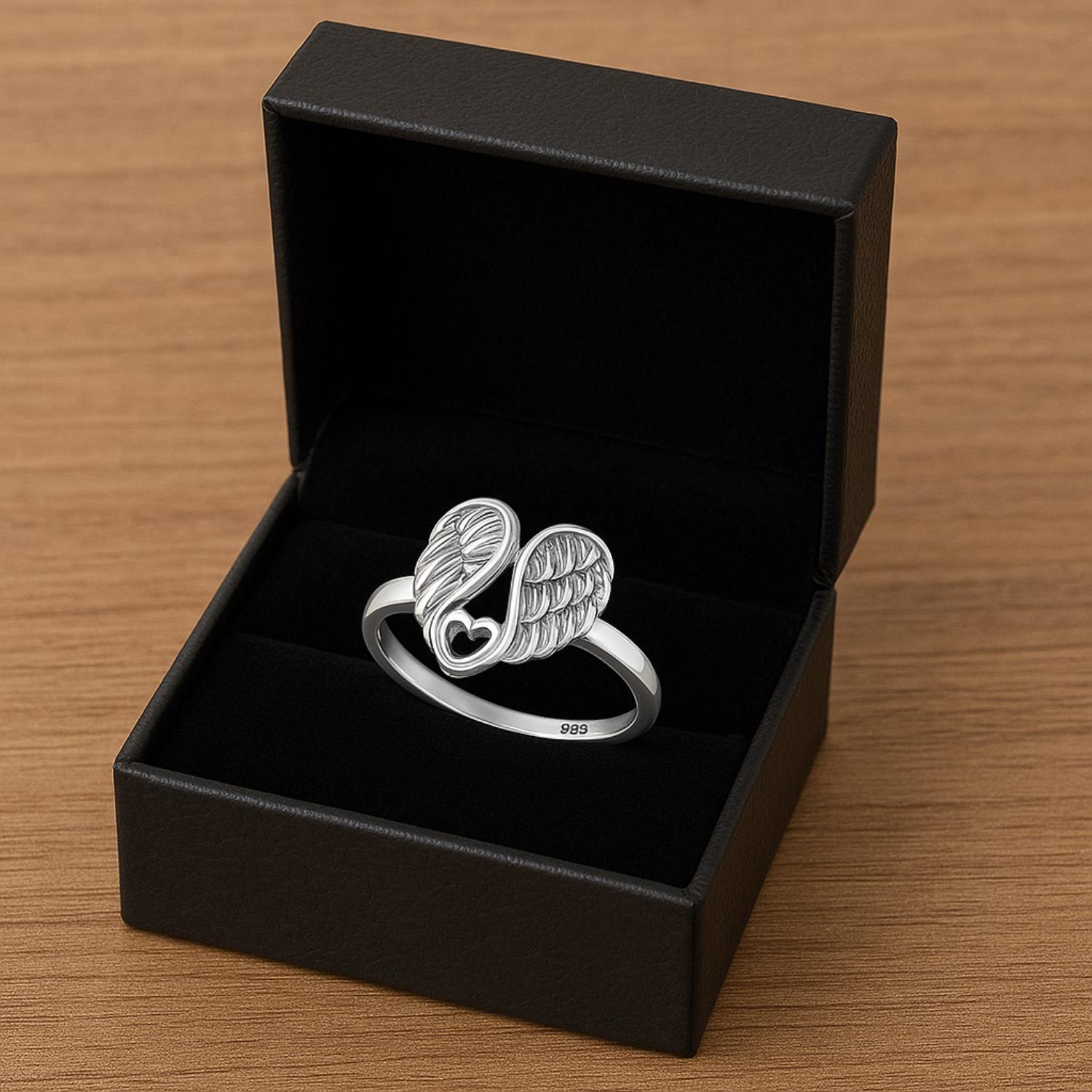 Infinity Angel Wing Ring - Sterling Silver