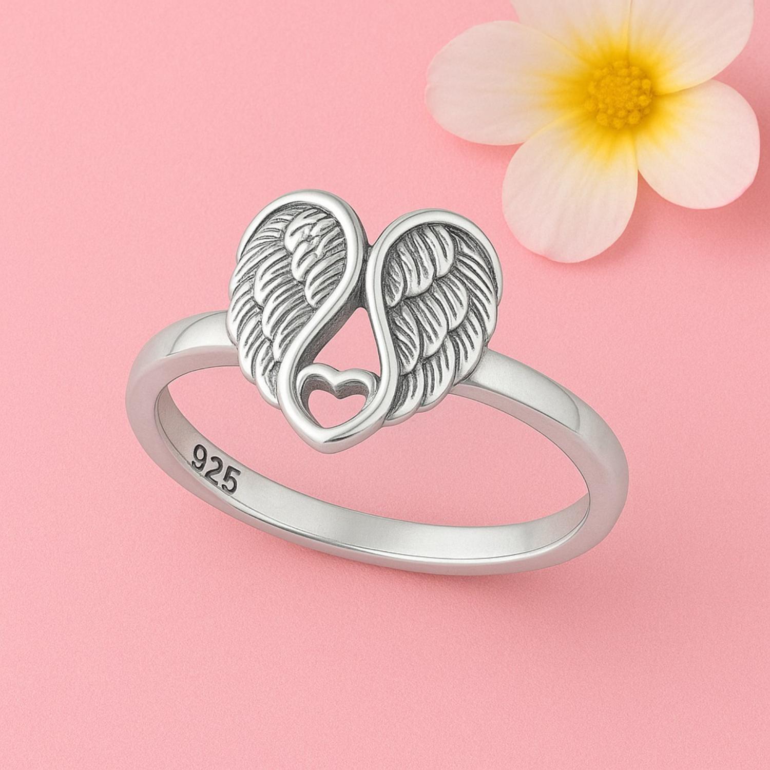 Infinity Angel Wing Ring - Sterling Silver