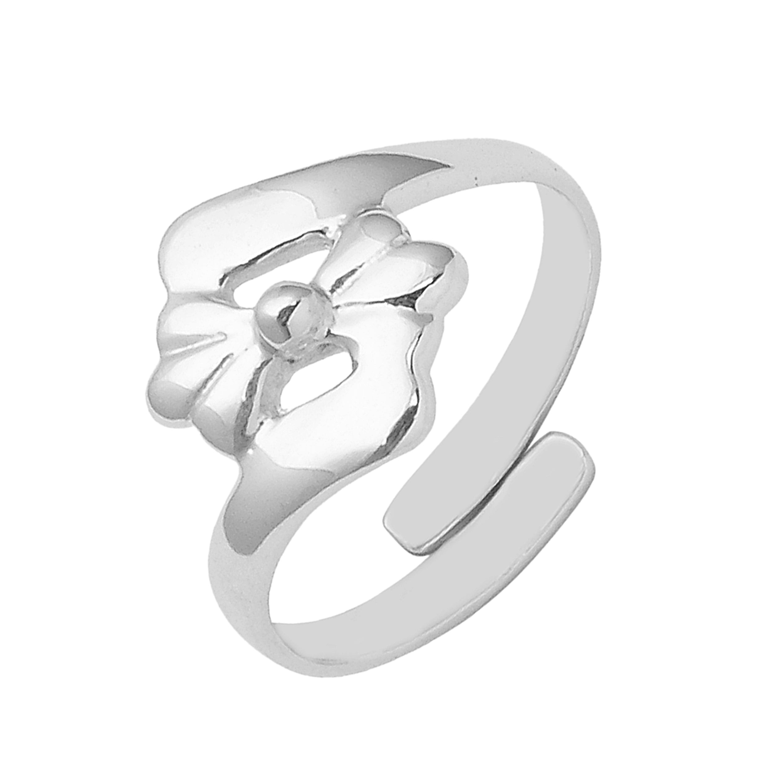 Floral Toe Ring - Sterling Silver