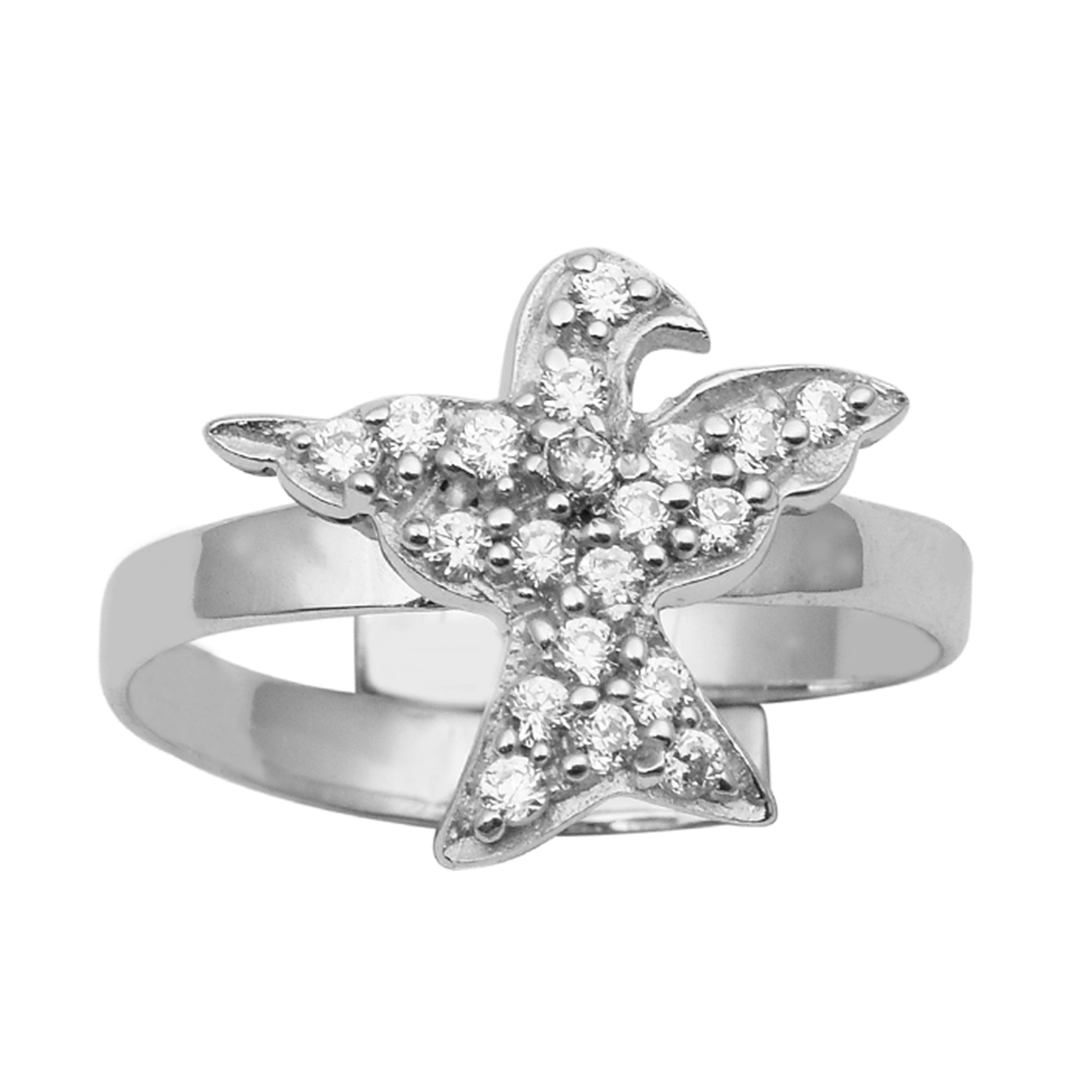 White CZ Bird Toe Ring - Sterling Silver