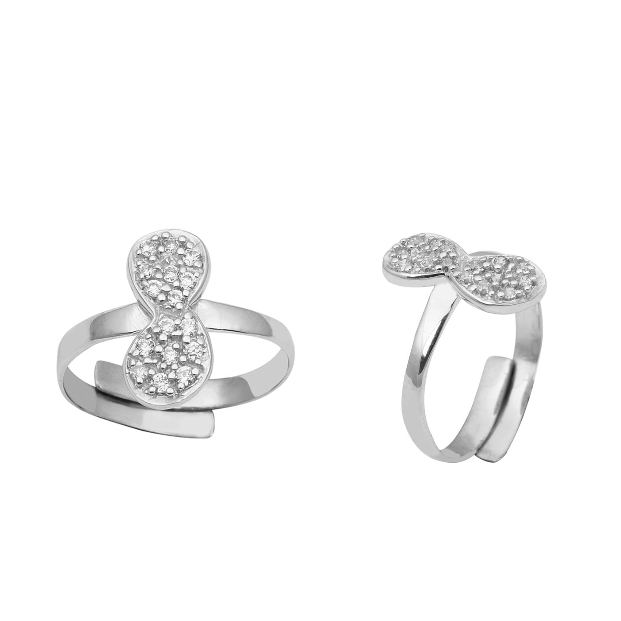 Anello aperto regolabile per le dita dei piedi da donna in argento sterling 925, peso lordo 3,60