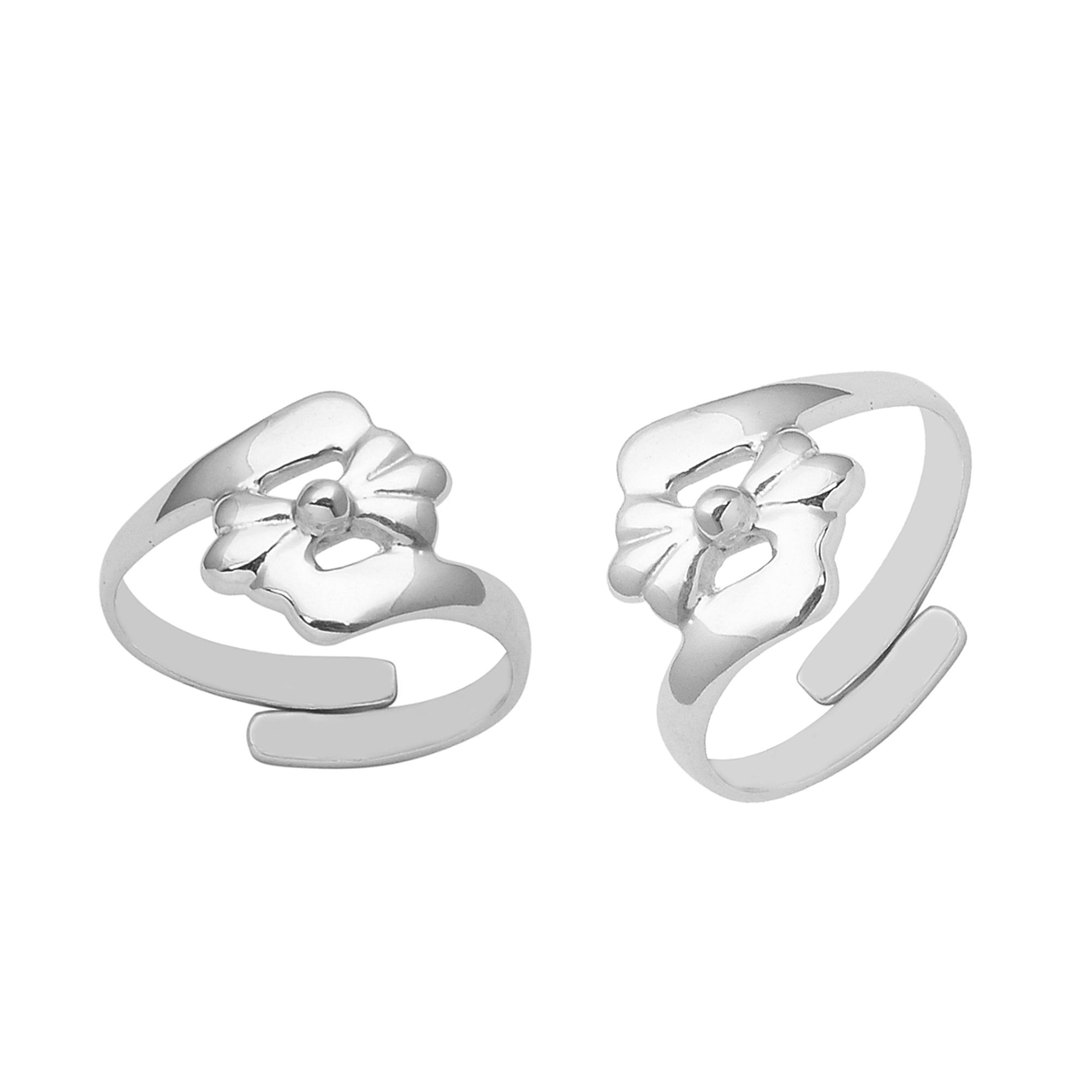 Anello per le dita dei piedi floreale e confortevole per le donne, in argento sterling 925, regolabile, peso lordo 2,40